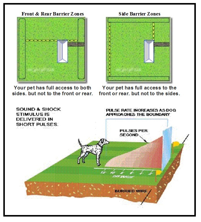 Remote Dog Training Collar & In-ground Electronic Containment Fence System Combo