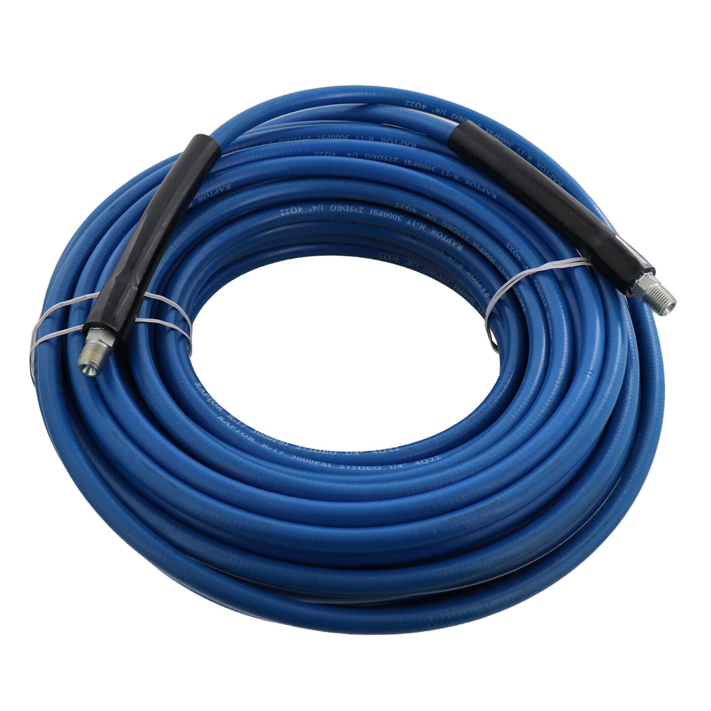 Raptor Blast 1/4" x 100' 3000PSI Blue Non-Marking Carpet Cleaning Solution Hose