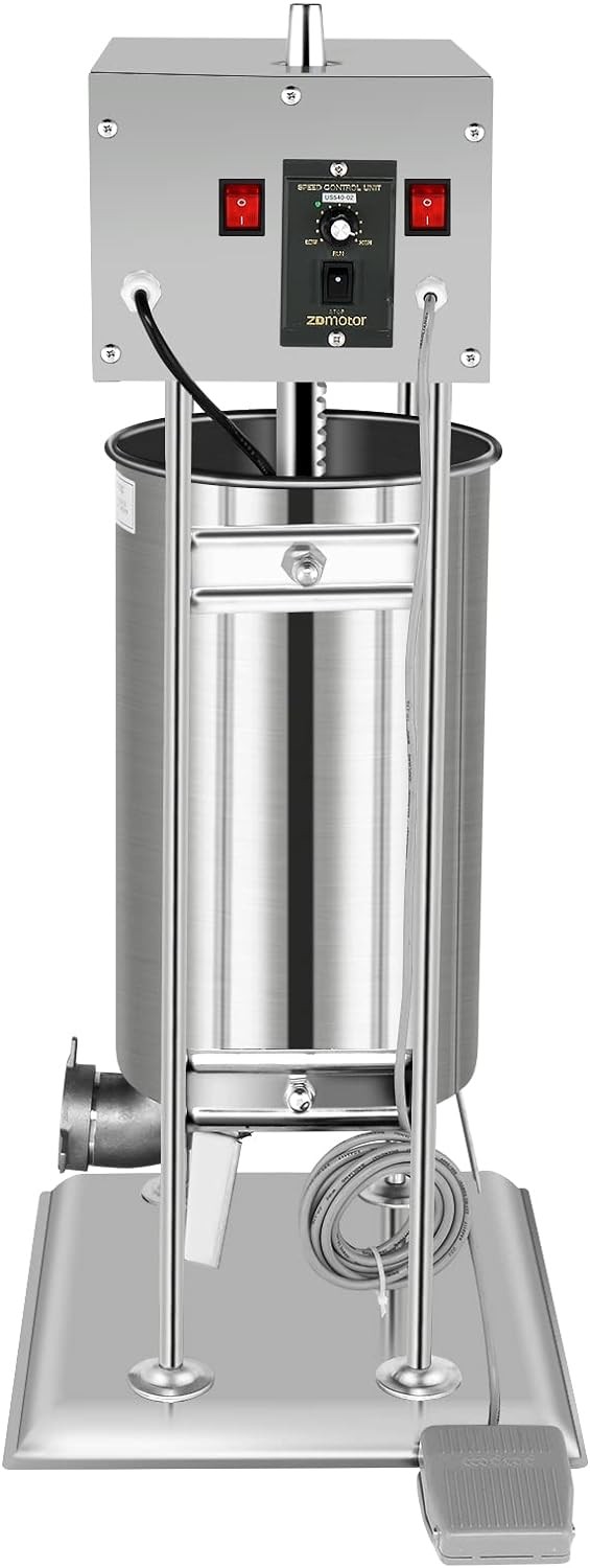 Electric Sausage Stuffer Maker 10L /15.4LBS Meat Filler Machine Stainless Steel