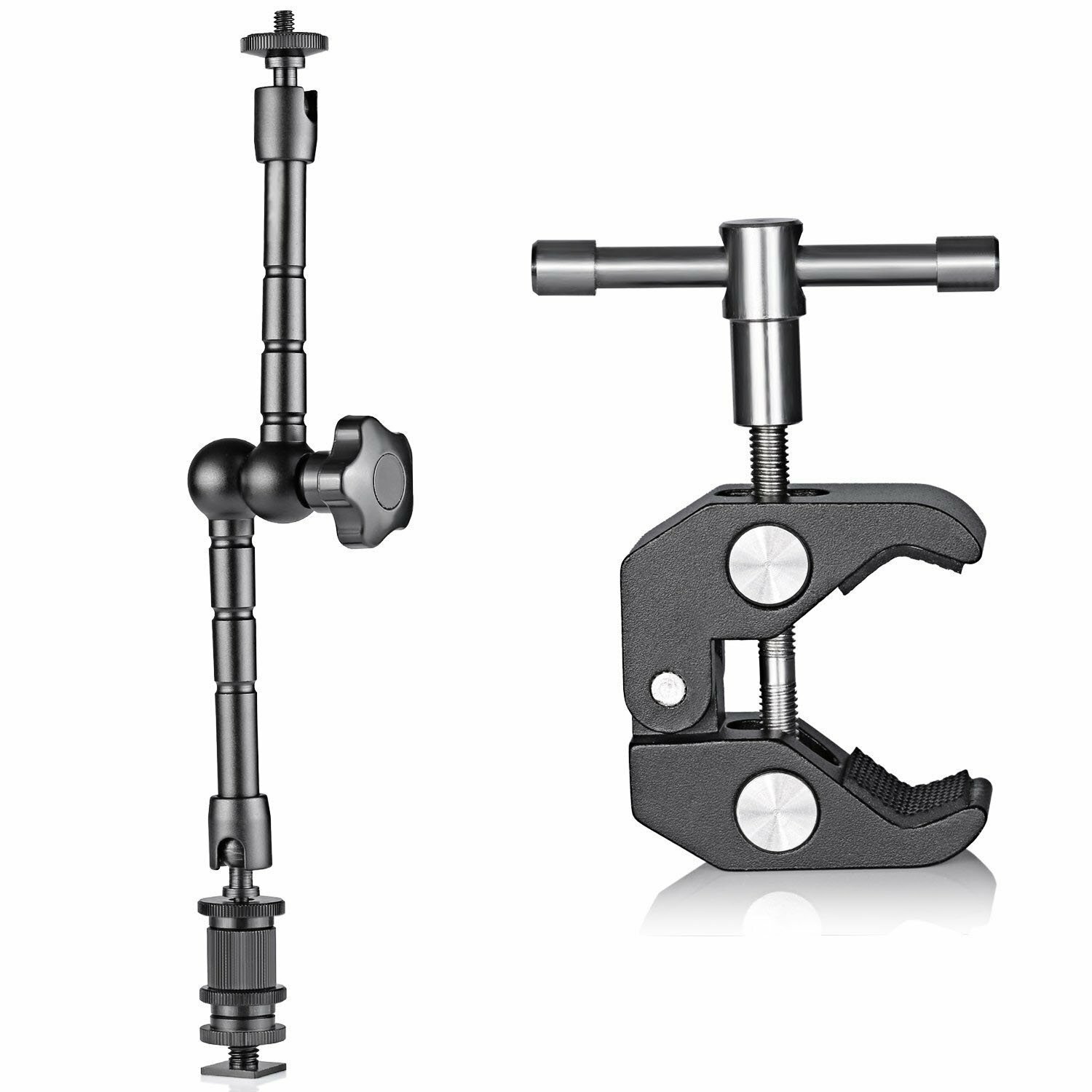 US 11" Articulating Magic Arm + Super Clamp Crab for DSLR Camera LCD Monitor LED