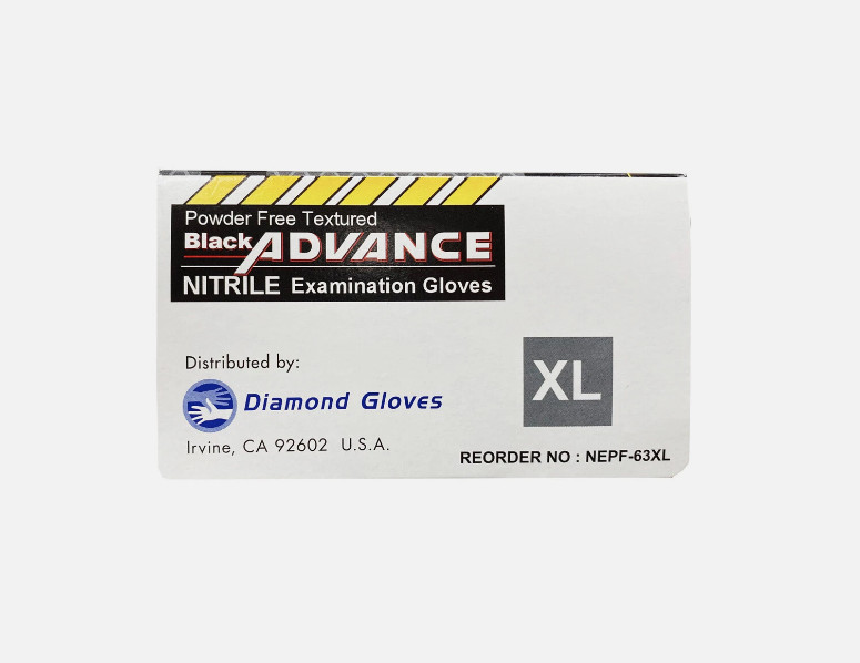 Advance Nitrile Examination Gloves 6-mil, Black - 1000 Pieces New (S/M/L/XL)