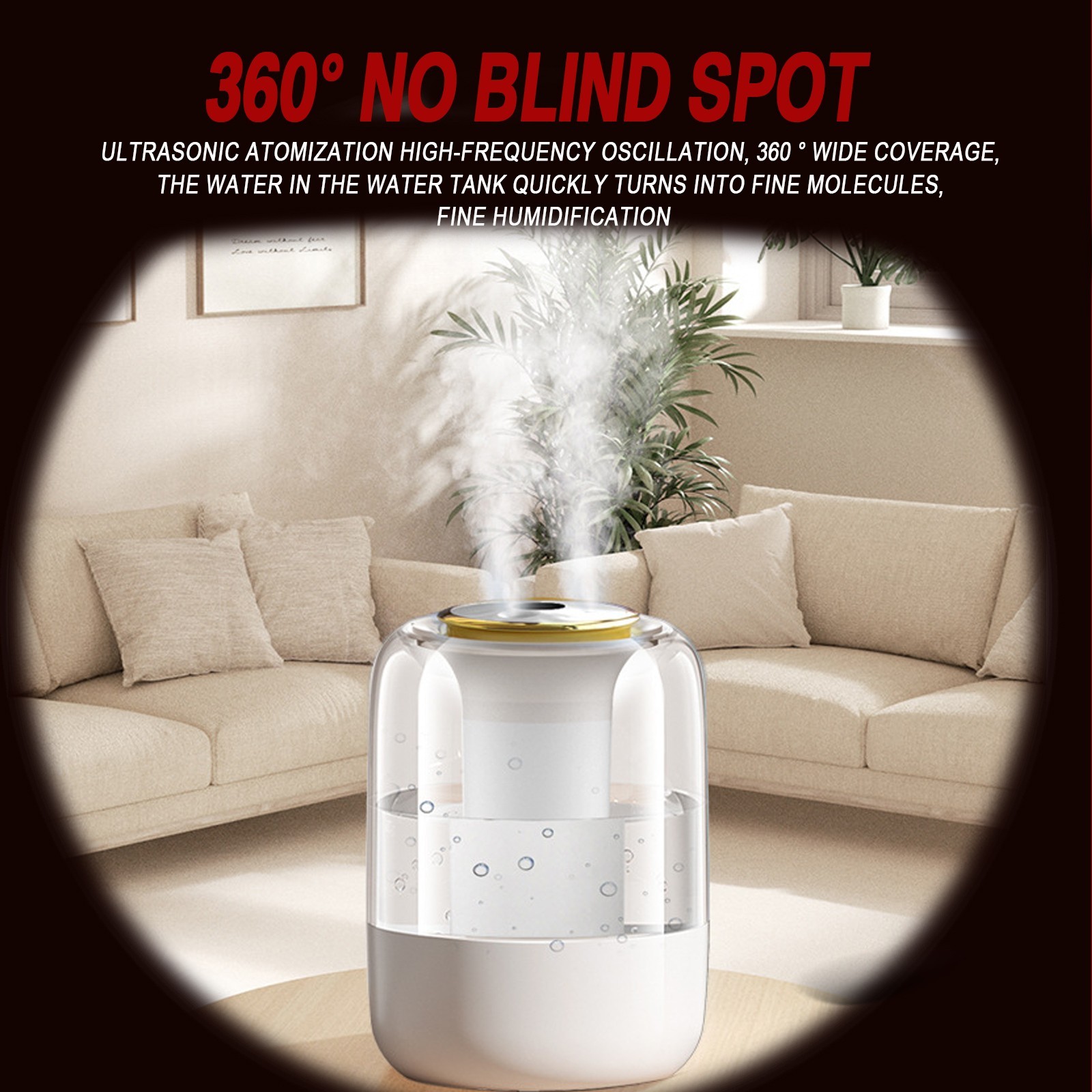 2L Humidifier for home use in bedrooms & offices, Cool Mist LED&high mist output