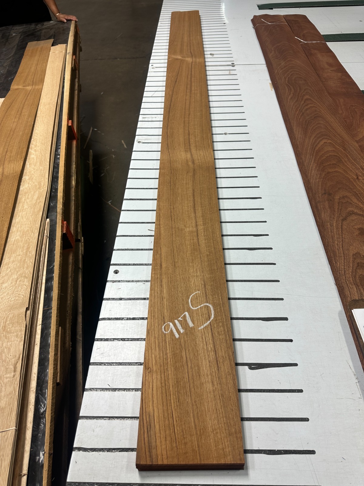 Teak Raw Wood Veneer 2 sheets 97" x 6.5'' 917S