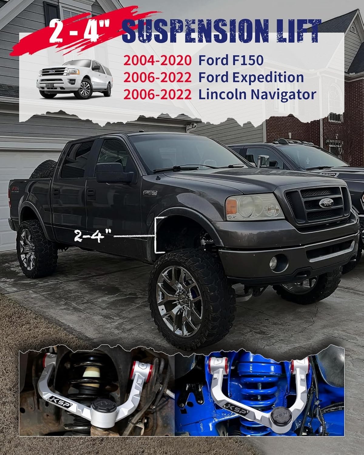 KSP Forged aluminum Upper Control Arm For 2004-2020 Ford F150 W/ 2-4" Front Lift