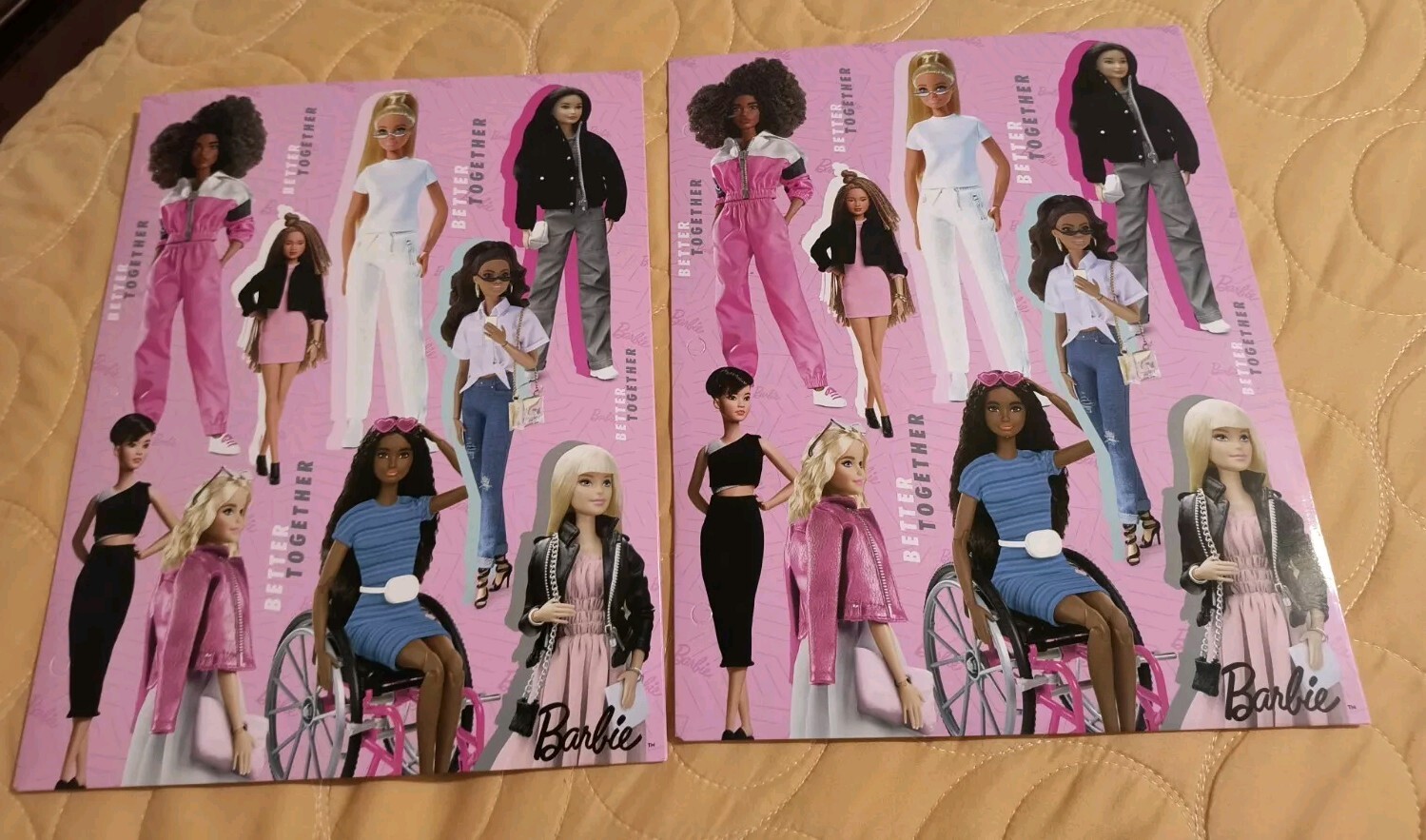 Barbie Pink Portfolio Folders w/pockets Set of 2 School (11.8 in X 9.35 in.)🆕