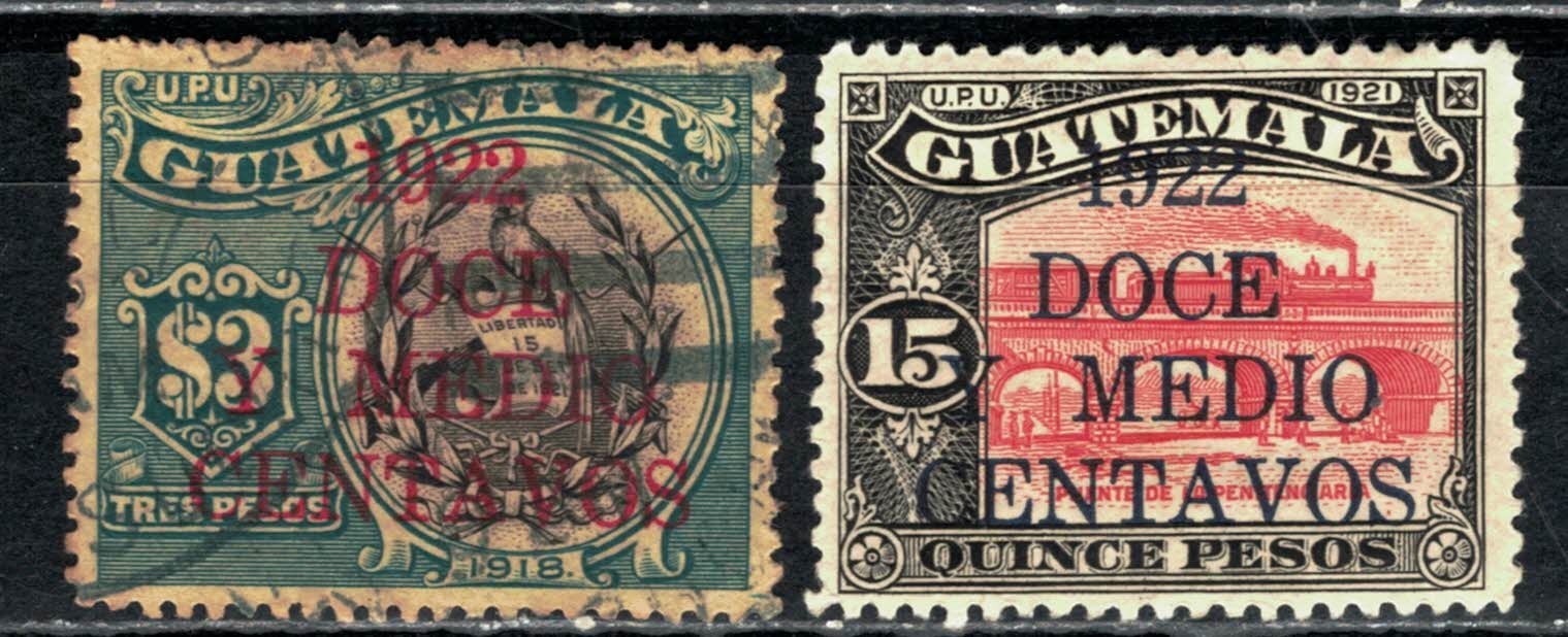 Guatemala, Scott 185 ** 187 in Mixed Condition