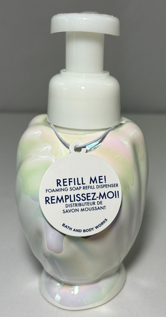 Bath & Body Works Ceramic CLAM SHELL Gentle Foaming Soap Dispenser Holder