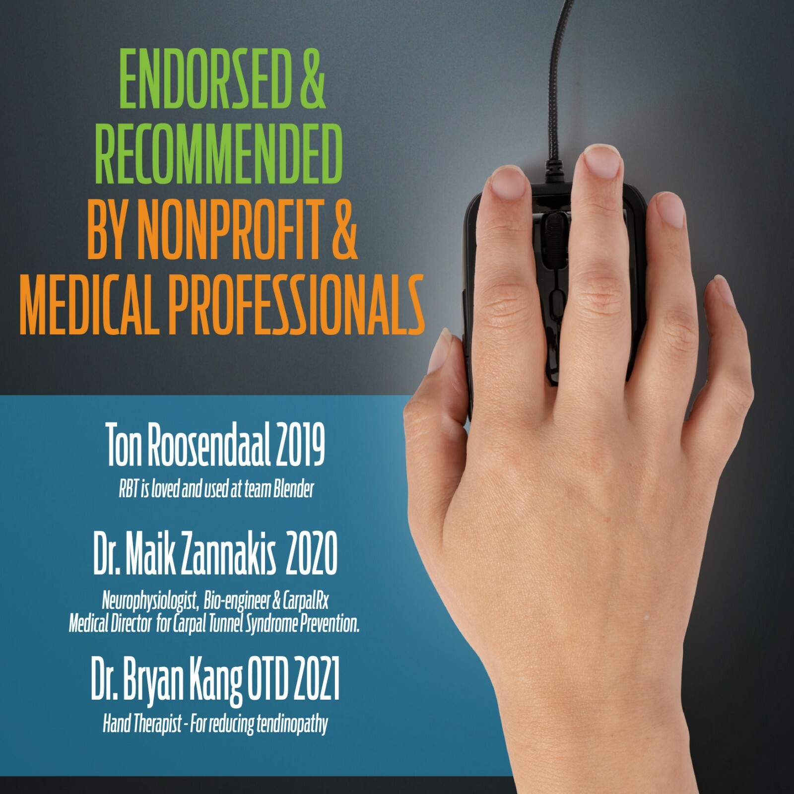 Carpal Tunnel Wrist Resting Ergonomics Mouse QuadraClicks RBT 1.112 USED