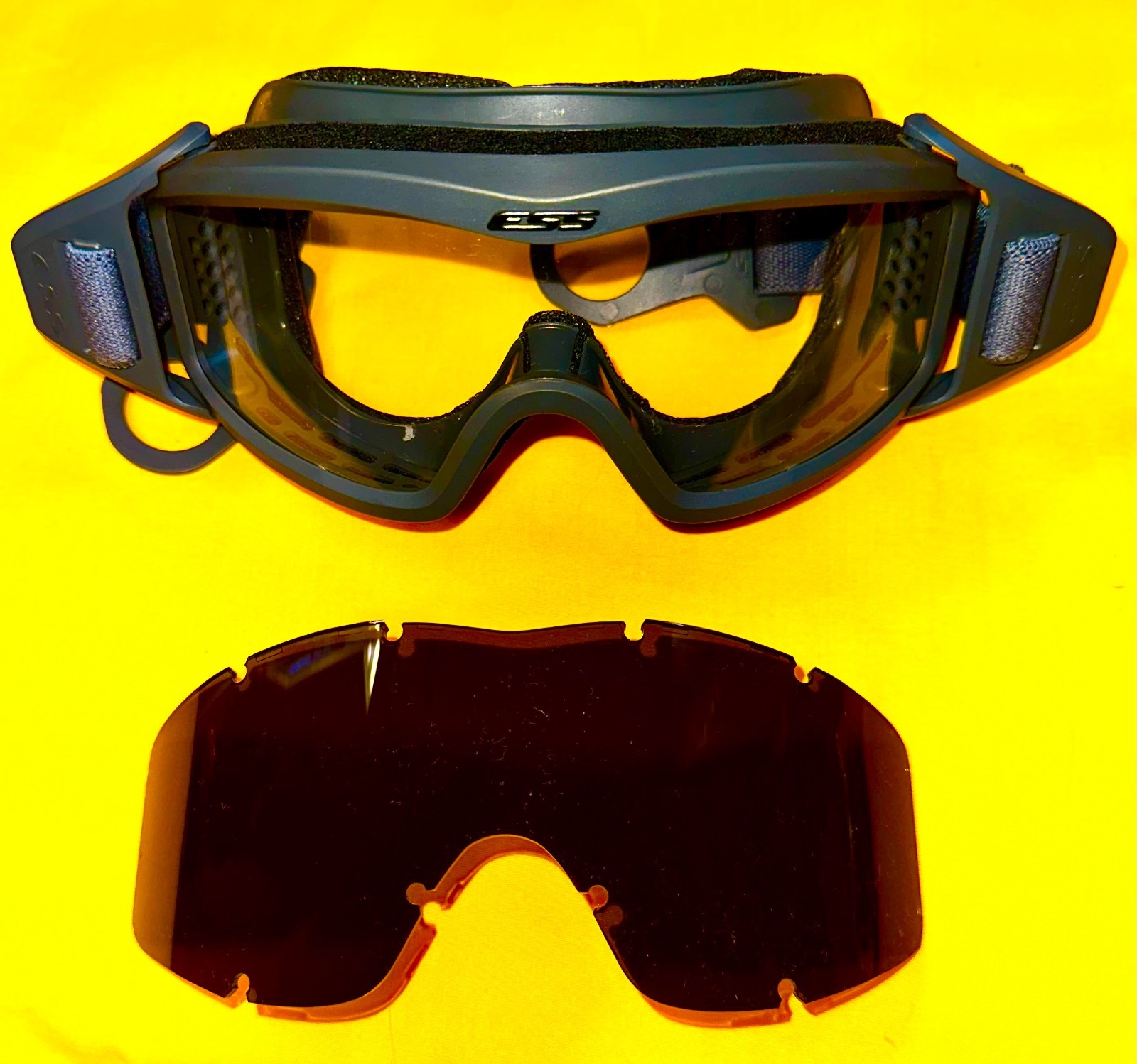 ESS Profile NVG Ballistic Goggles Black Replacement Frame & Clear Lens & Sun Len