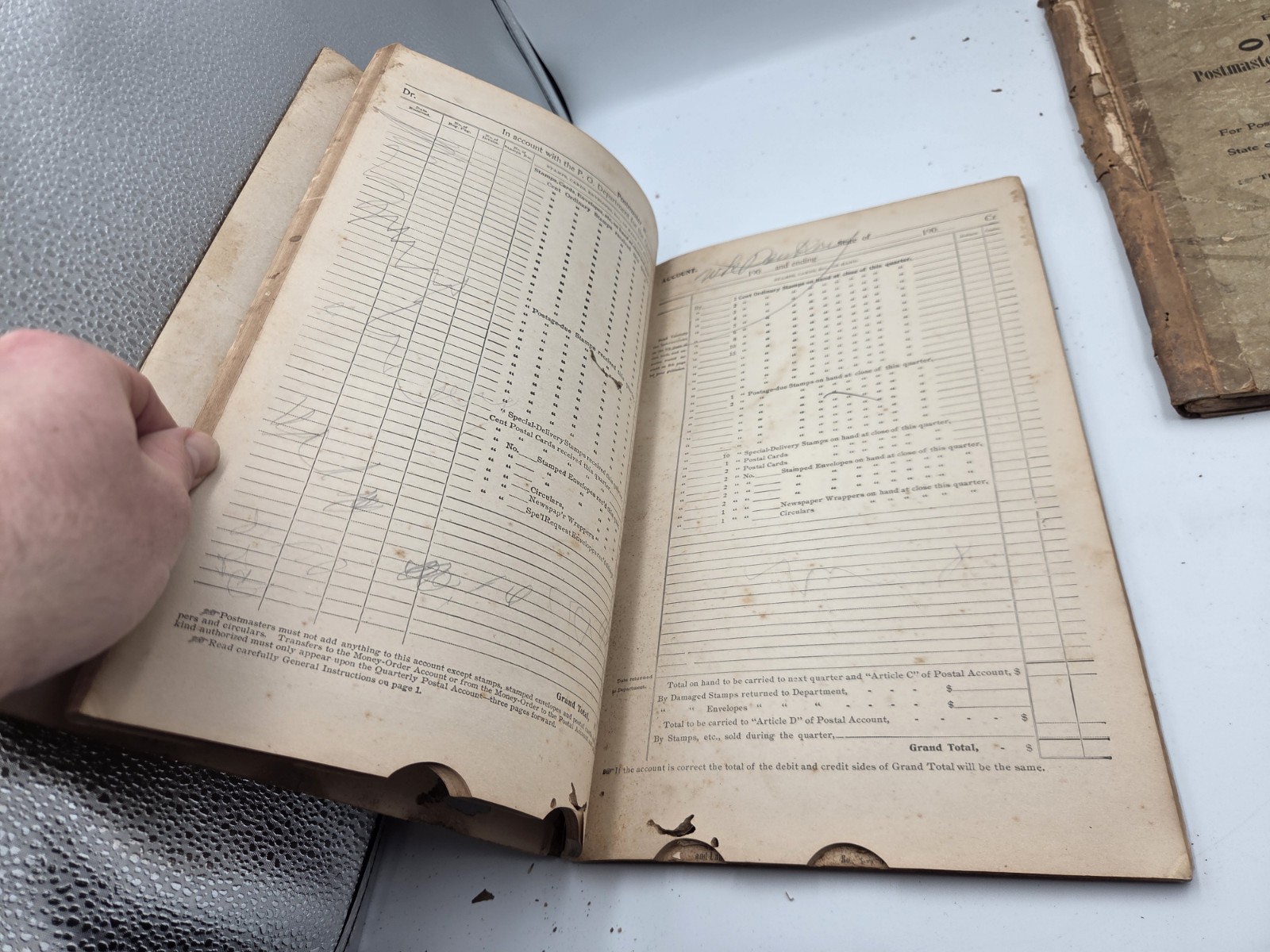 (4) Antique Postmasters Account Record Book 4th Class Abilene Virginia 1899-1906