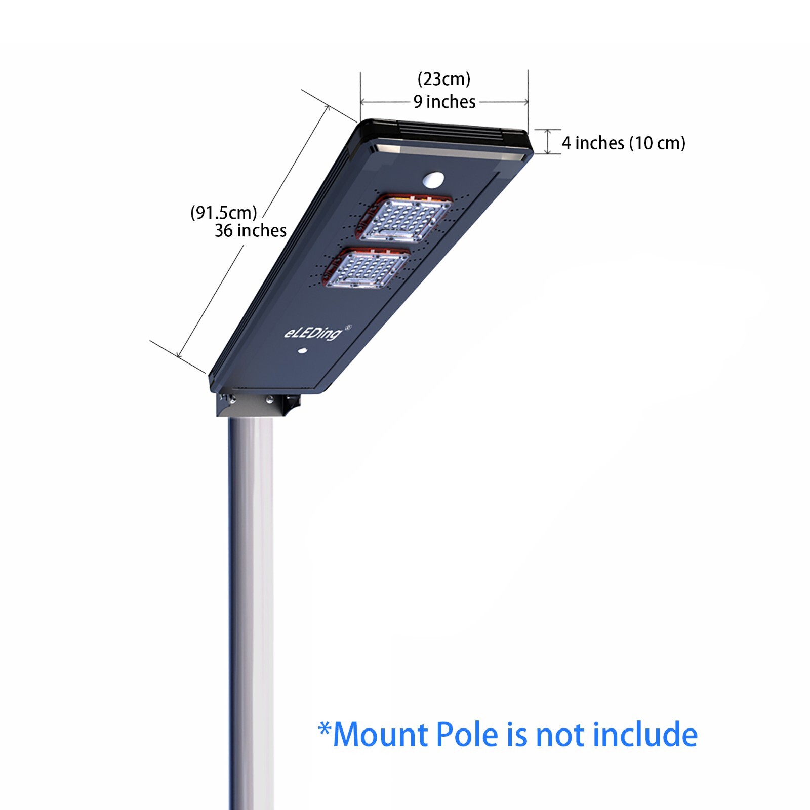 Solar Power AI Smart 3200LM Illuminate All Night Aluminum LED Area Parking Light