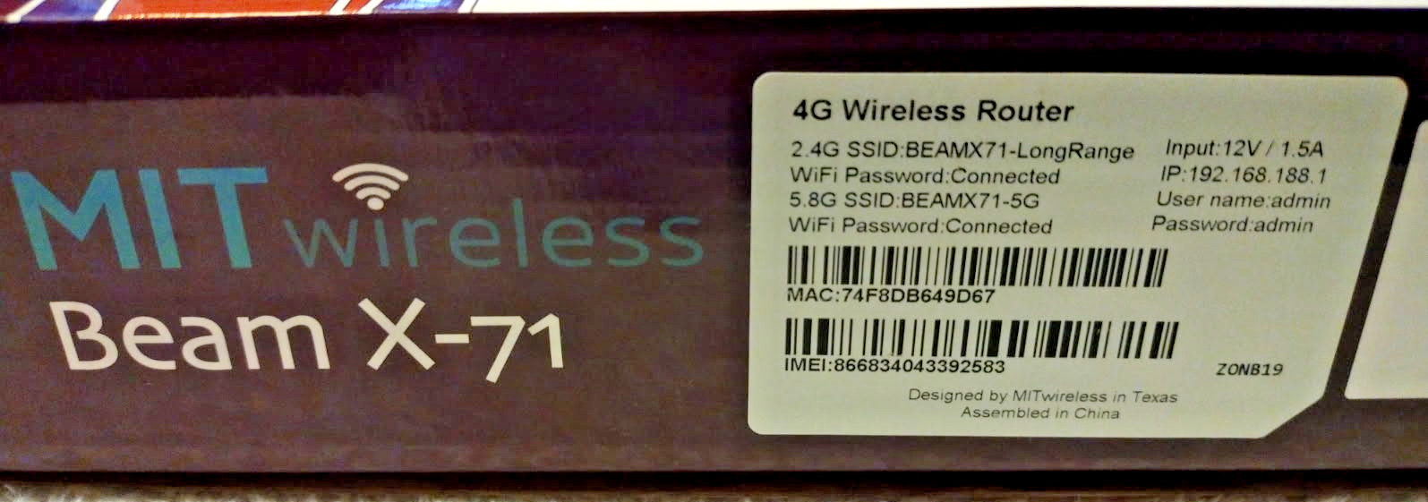 MIT Wireless Beam X-71 Long Range LTE / 4G / WAN Router NOB