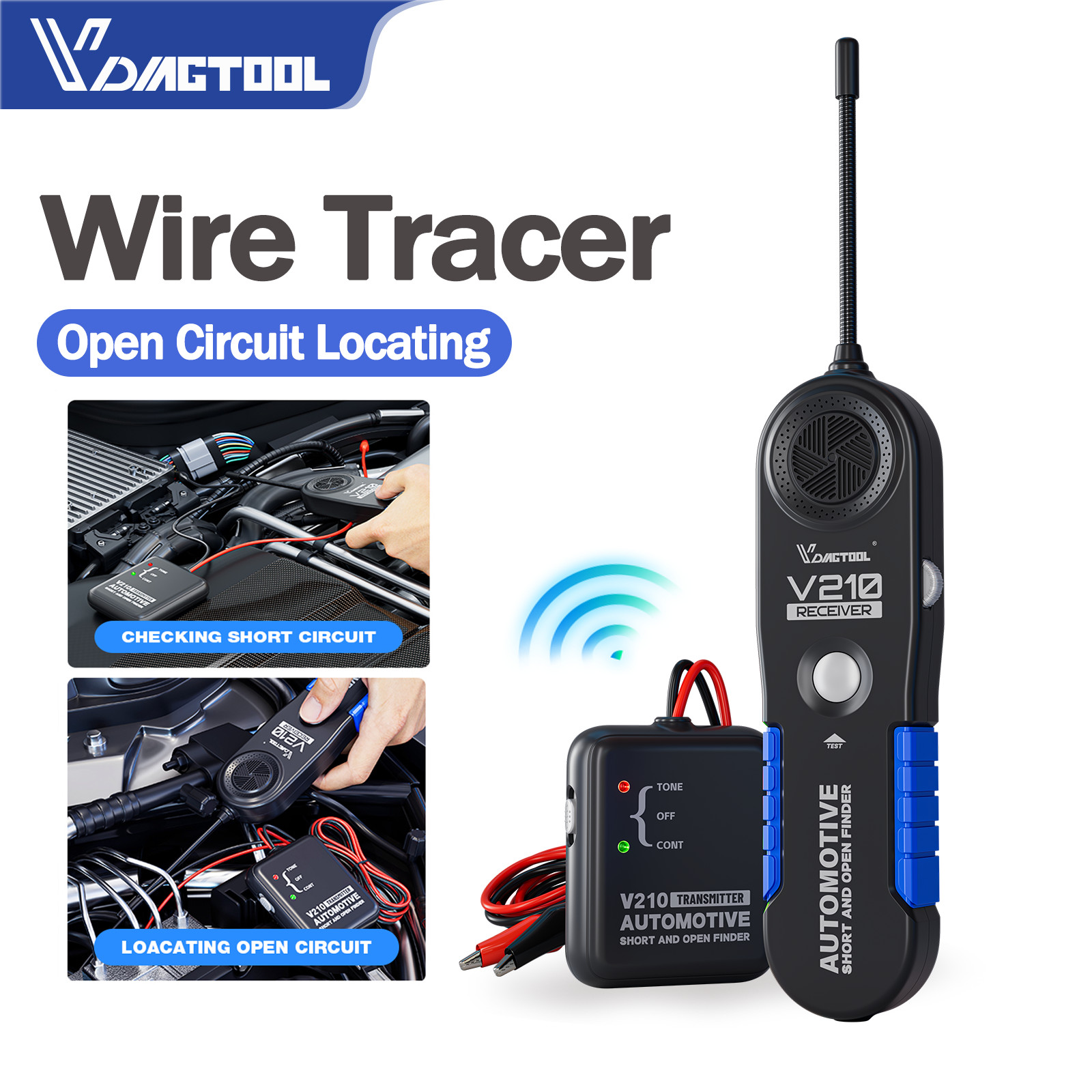 VDIAGTOOL V210 Open Circuit Tracker Diagnostic Tool Cable Wire Breaker Finder