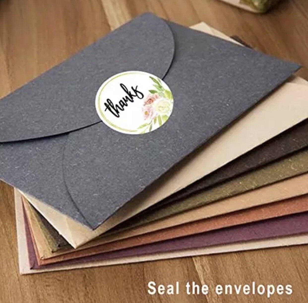 2 Roll of 1000Pcs 1" Thank You Stickers Handmade DIY Party Flowers Round Labels