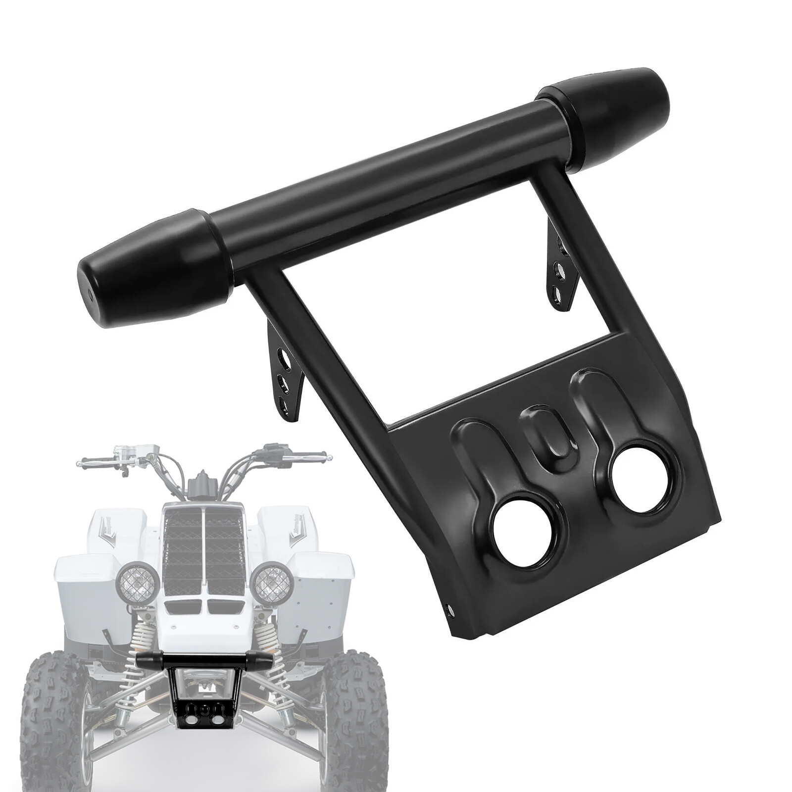 New For Yamaha Banshee 1987-2006 Black Front Bumper Guard & Rubber End Caps