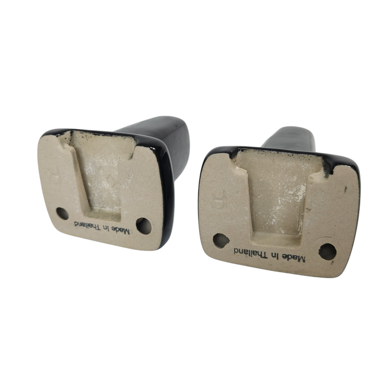 Vintage Black Ceramic Towel Bar Rod Rack Post Holders Bracket Screw in Drywall