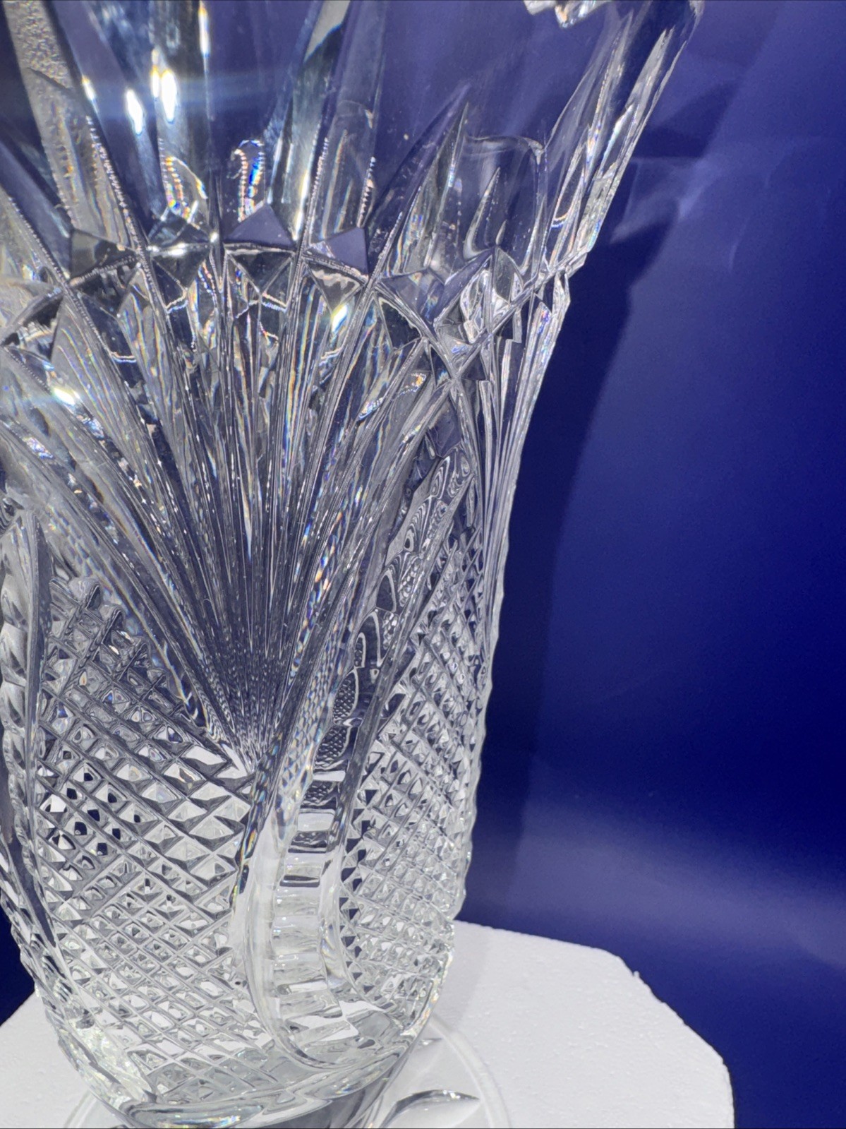 Waterford Crystal 10” Footed Vase Seahorse