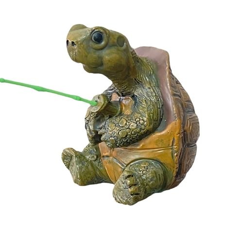Cute Courtyard Decoration Resin Turtle Fishing Figurine, Suitable for Outdoor