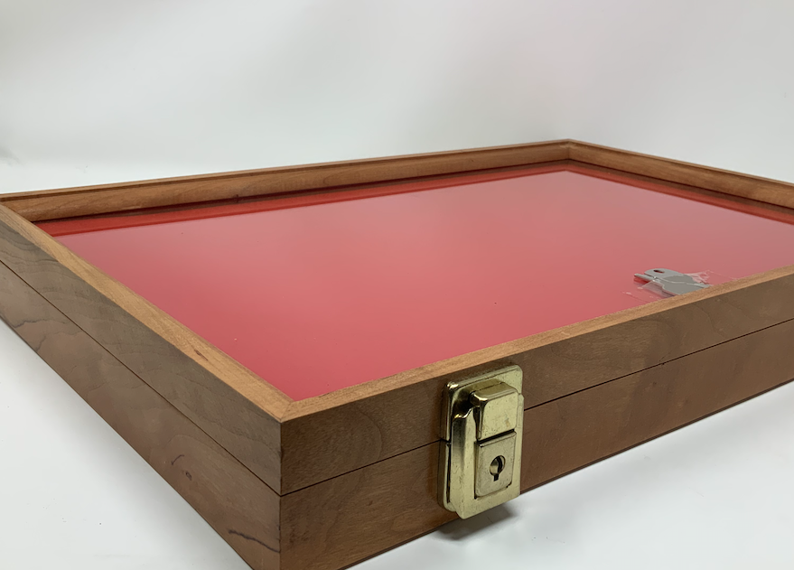 Cherry Wood Display Case 12 x 18 x 2 for Arrowheads Knives Collectibles & More