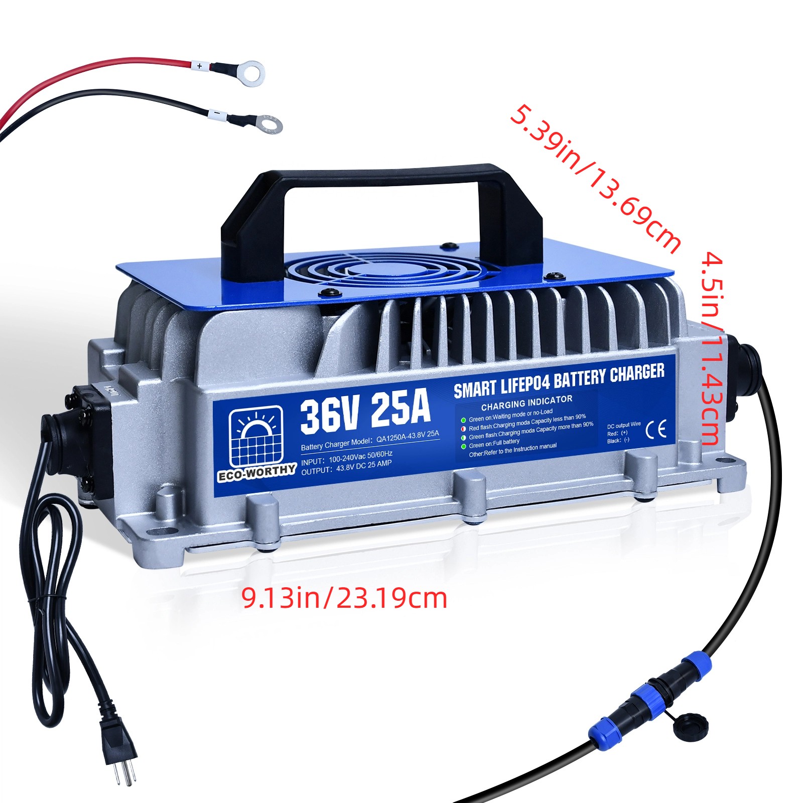 ECO-WORTHY 36V 50AH Lithium Golf Carts Lifepo4 Battery with 36V 25A Charge