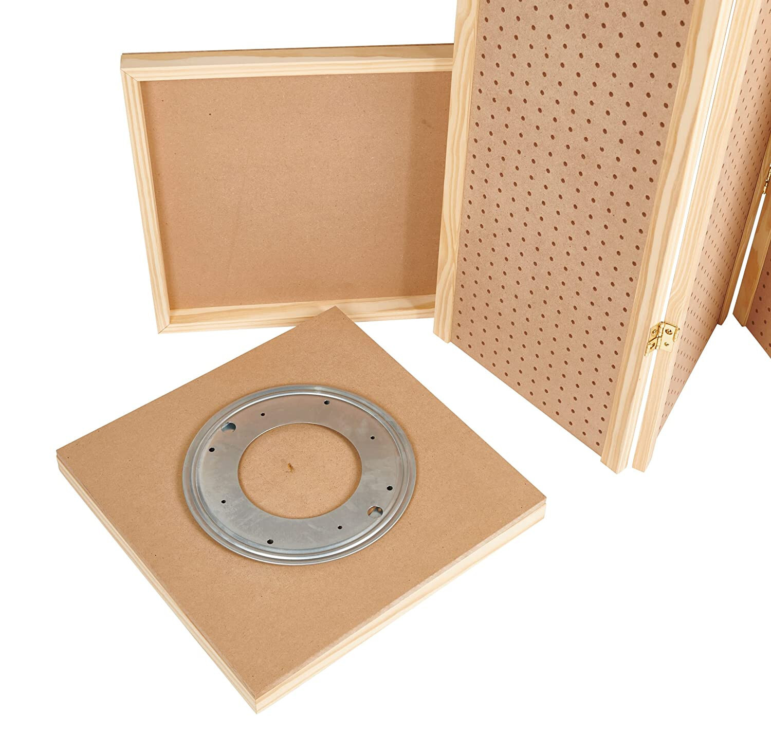 Pegboard Tower Display 4 Sided Spinner Top Base Hinged Rotating Peg Board 5' H