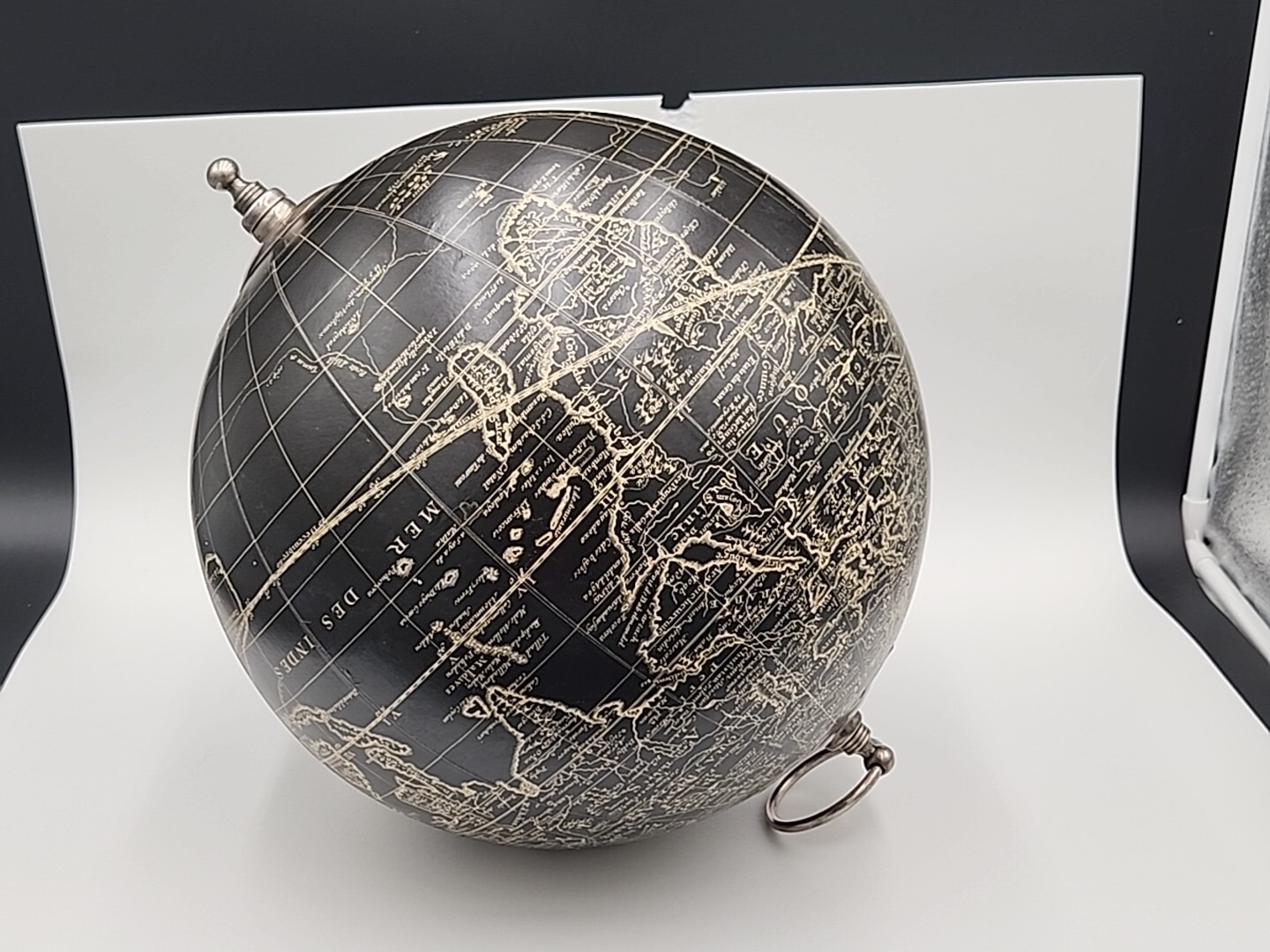 Black Vaugondy 1745 World Globe 13" Reproduction Decor Hanging Globe