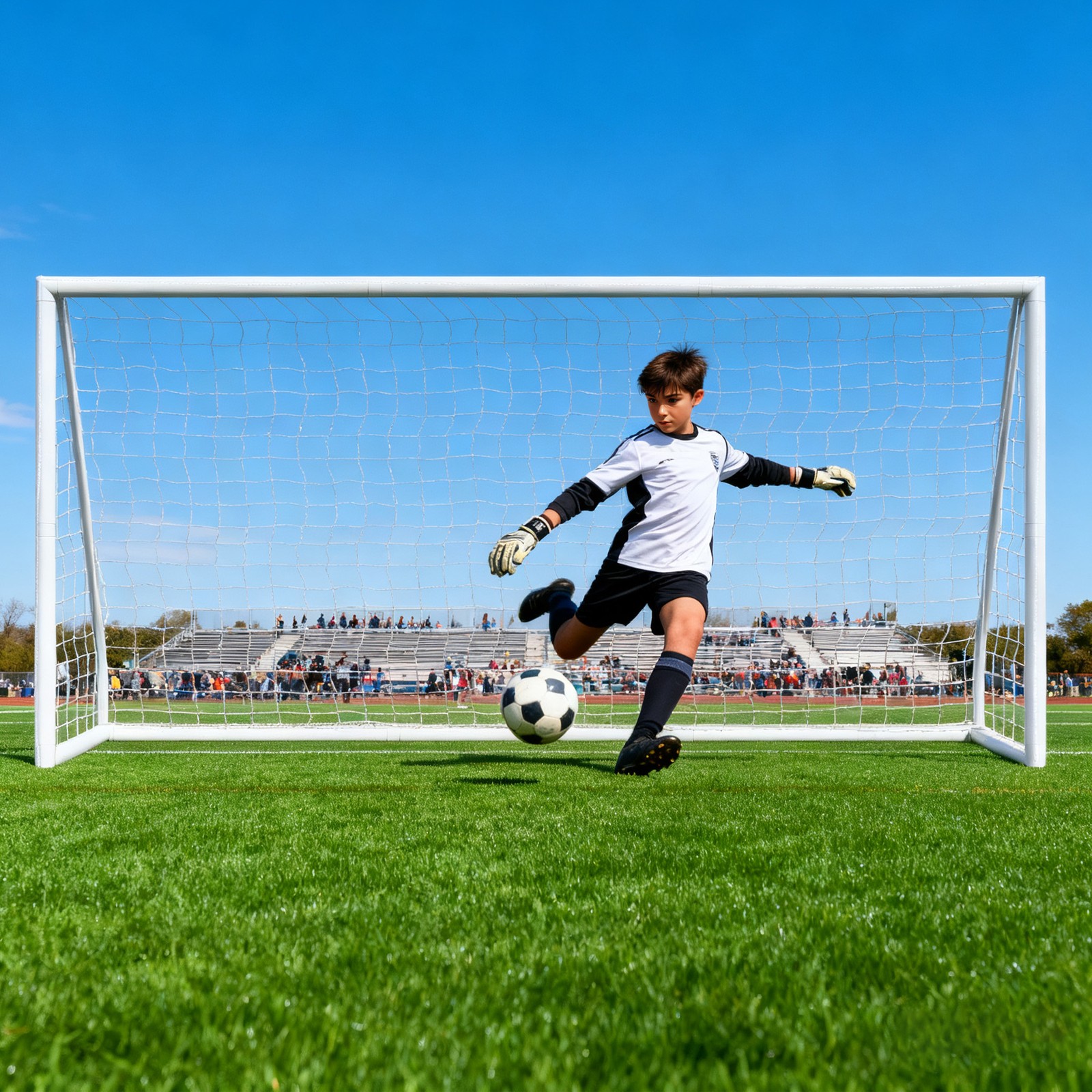 Portable Soccer Goal for Backyard 12x6FT Adults Soccer Net PVC Frame w/Carry Bag