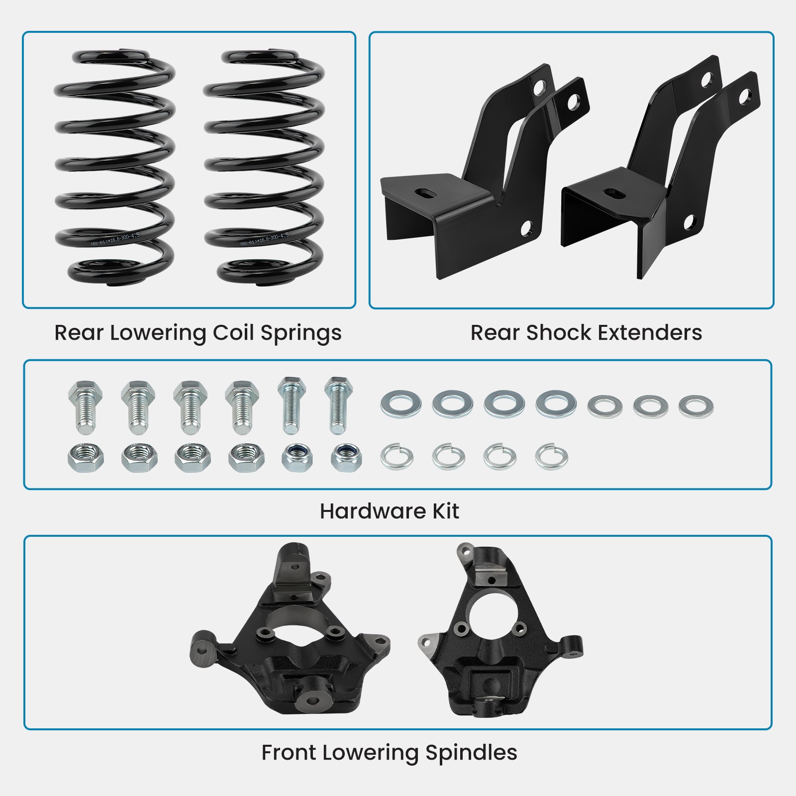 2" / 4" Drop Lowering Kit w/ Shock Extenders for Chevy Tahoe GMC Yukon 2007-2014