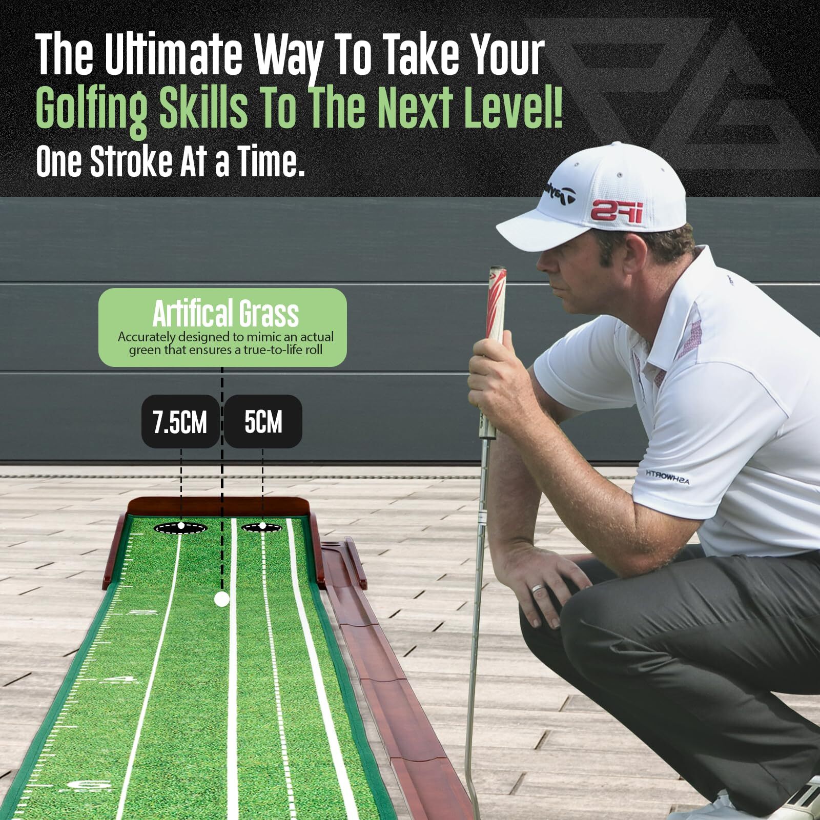 Palladium Golf Indoor Putting Mat with Ball Return