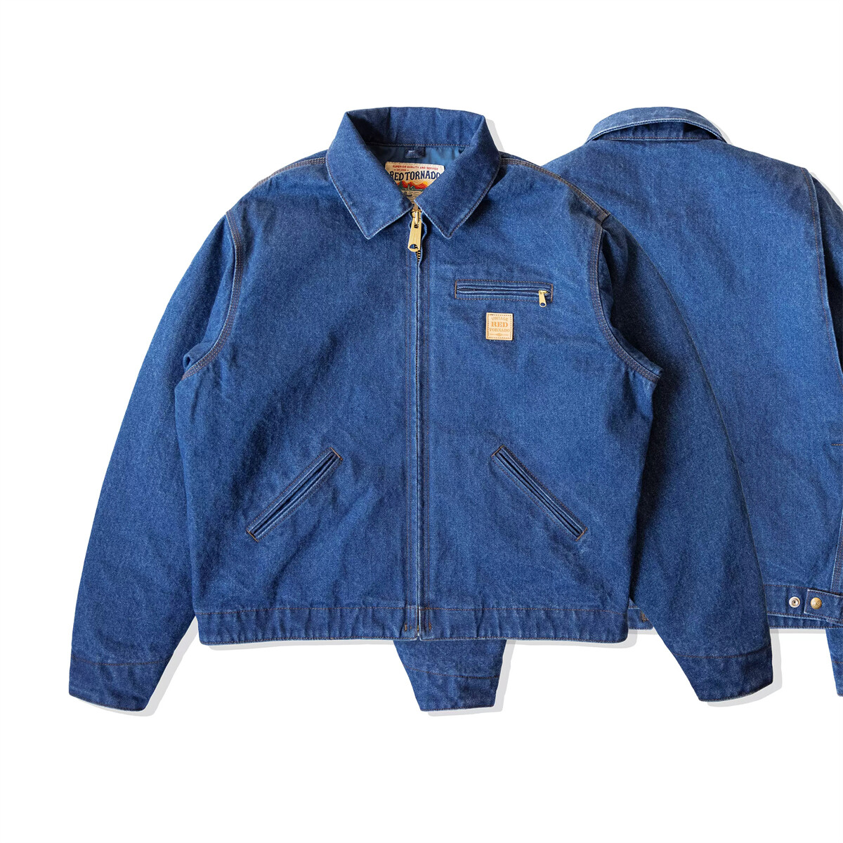 Red Tornado Vintage 15oz Denim Detroit Jacket Men Workwear Coat Casual Outerwear