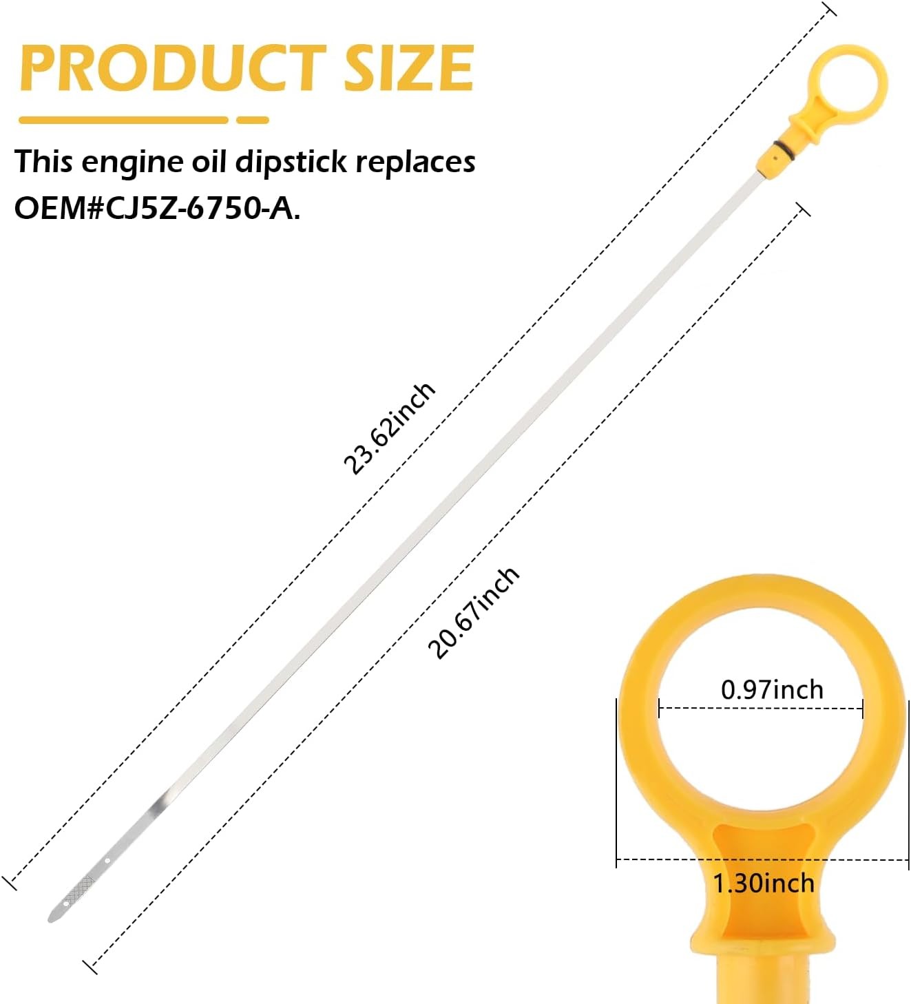 Car Engine Oil Dipstick Replacement OEM#CJ5Z-6750-A Compatible with Ford Lincoln