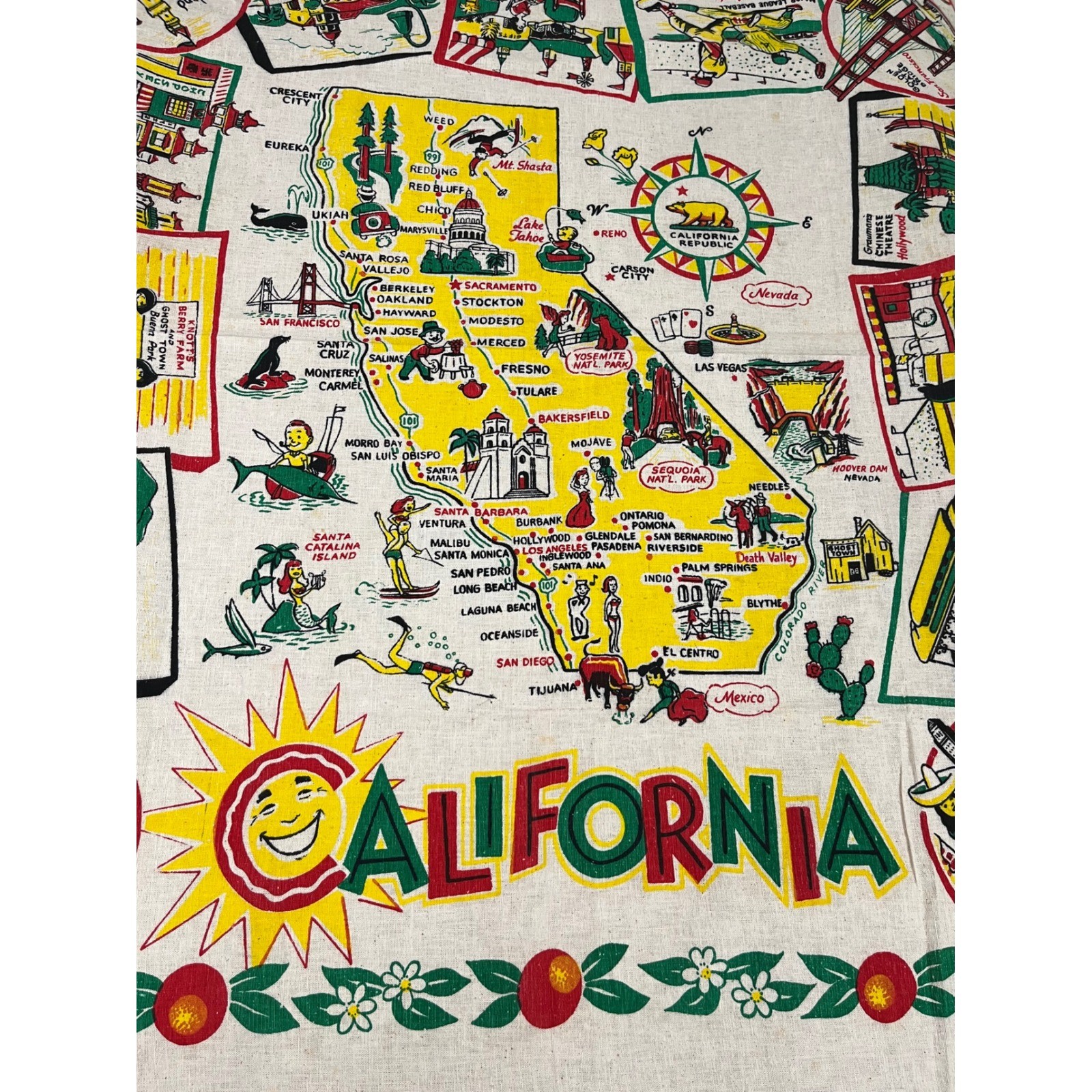 Vintage NOS California Muslin Tablecloth Collectible 1960-1970