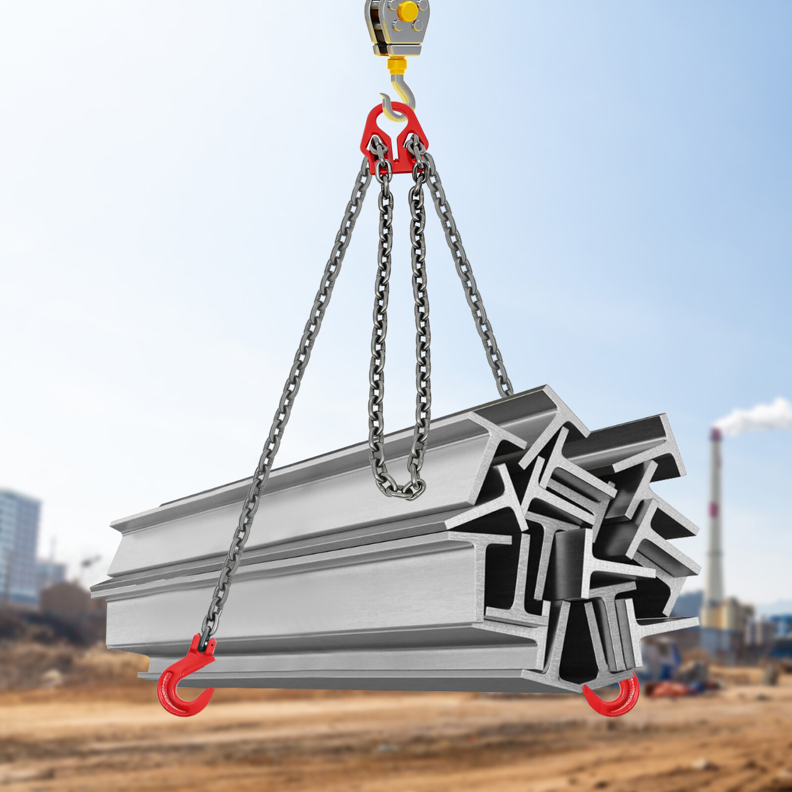 5/16 in*10FT Adjustable Chain Sling with Grab Hook Lifting Chains 5T/11023 lbs