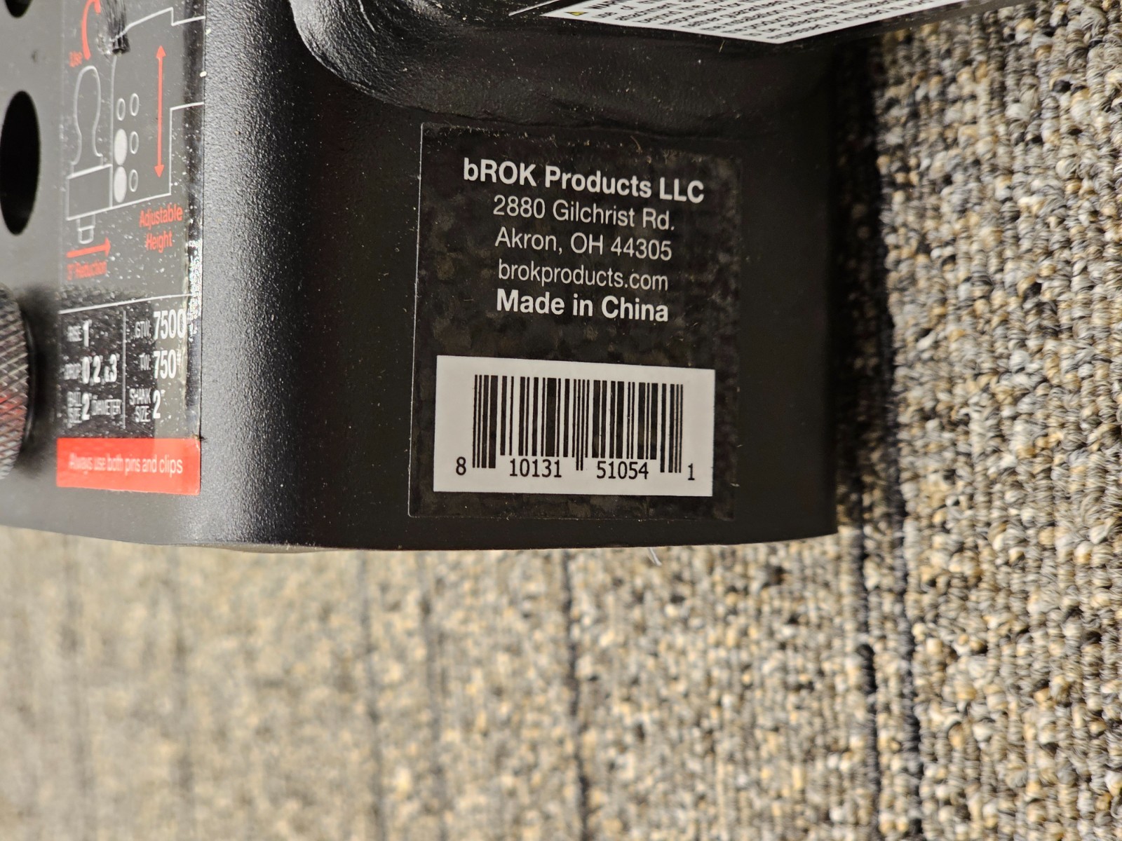 bROK 51054 2" Flip Mount Adjustable Heavy Duty Hitch 7500 lb Quick Store Black