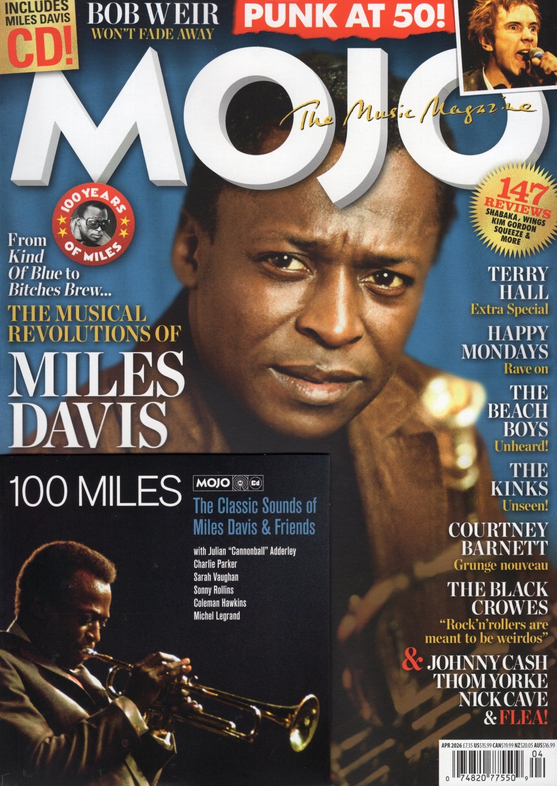 Mojo Magazine Issue 389 (April 2026) Miles Davis (w/cover-mount CD)