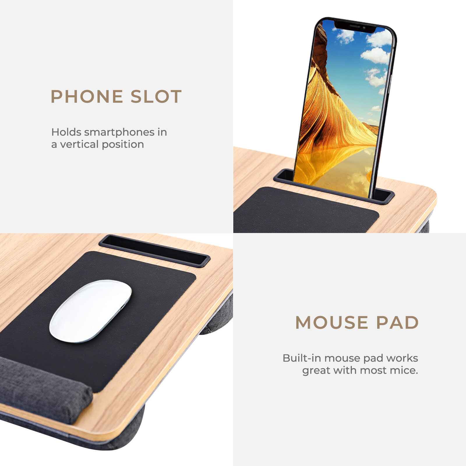 Lap Desk Table Laptop Cushion Bed Tray Cushioned Computer Tablet Support