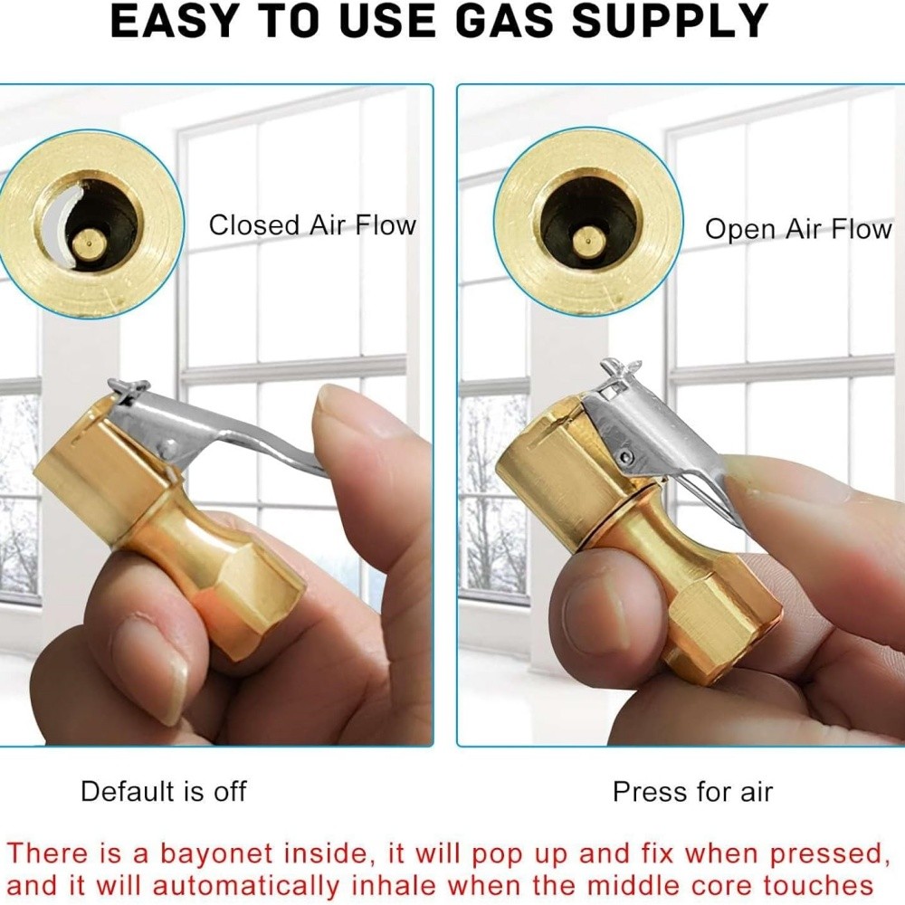 1/4" NPT Air Chuck Nozzle, Open Flow Tire Chuck, Lock on Tire Inflator Chuck