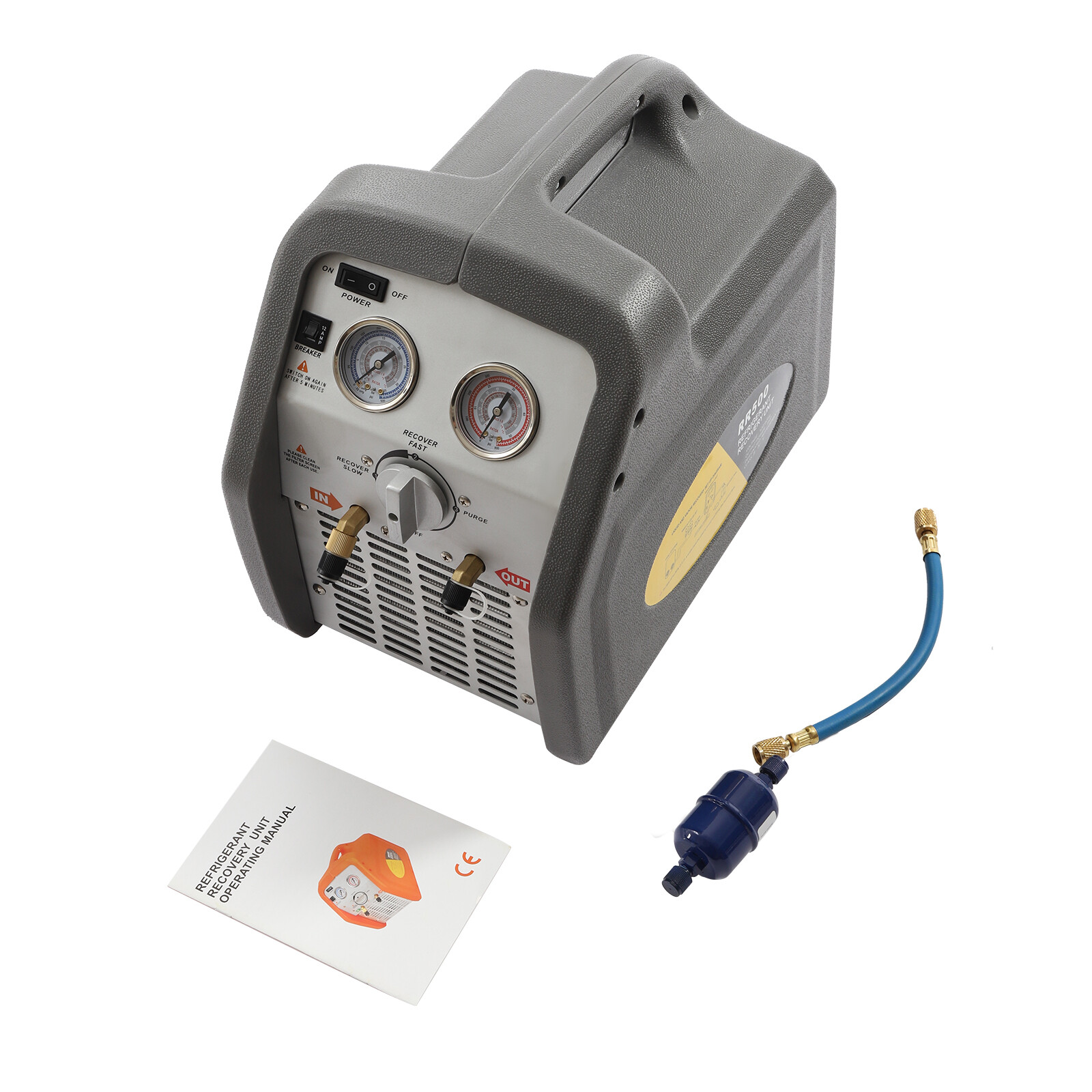 A/C Refrigerant Recovery Machine for hvac freon reclaim 3/4HP 110V/60Hz 558psi