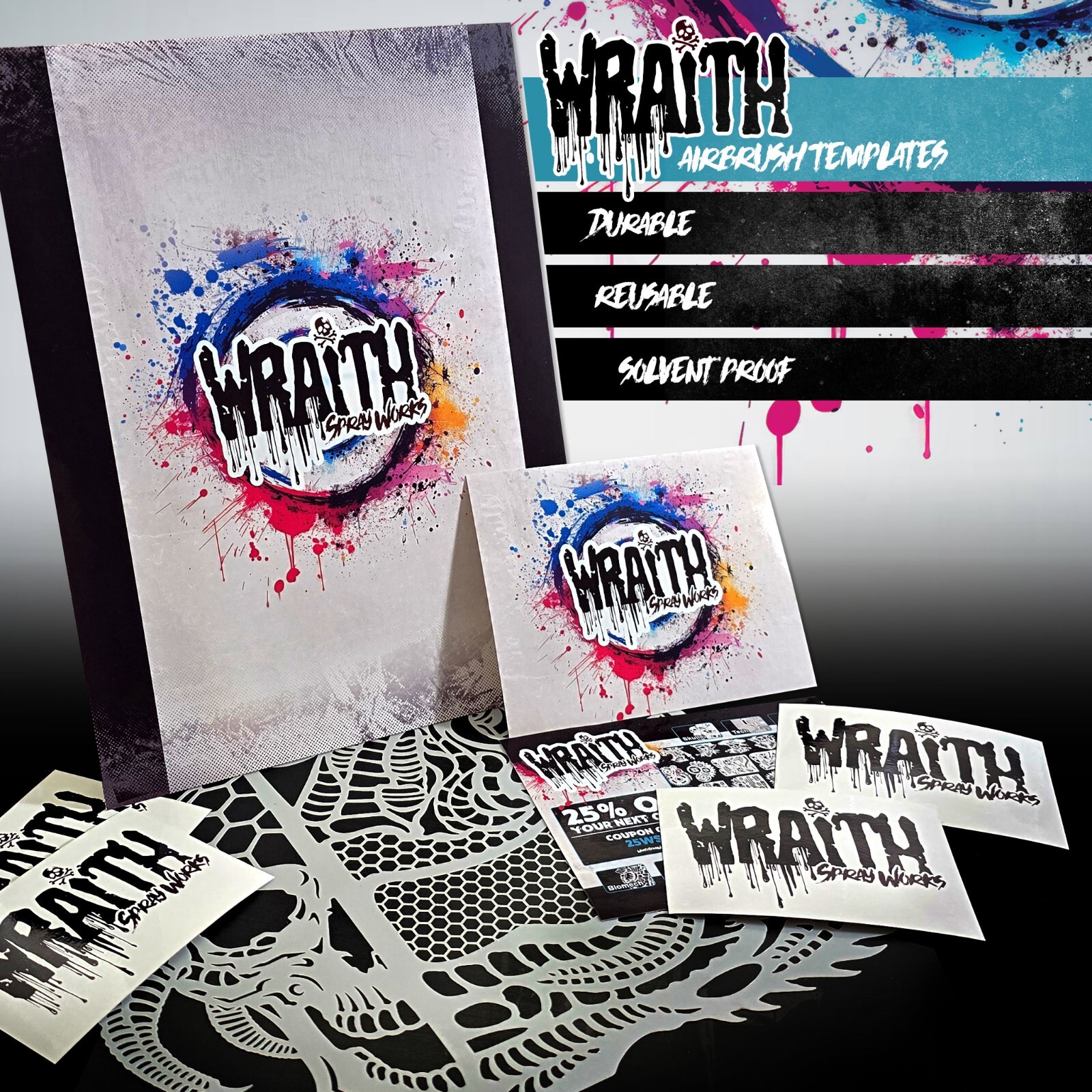 Fish Scales #3 - Reusable Airbrush Stencil Template