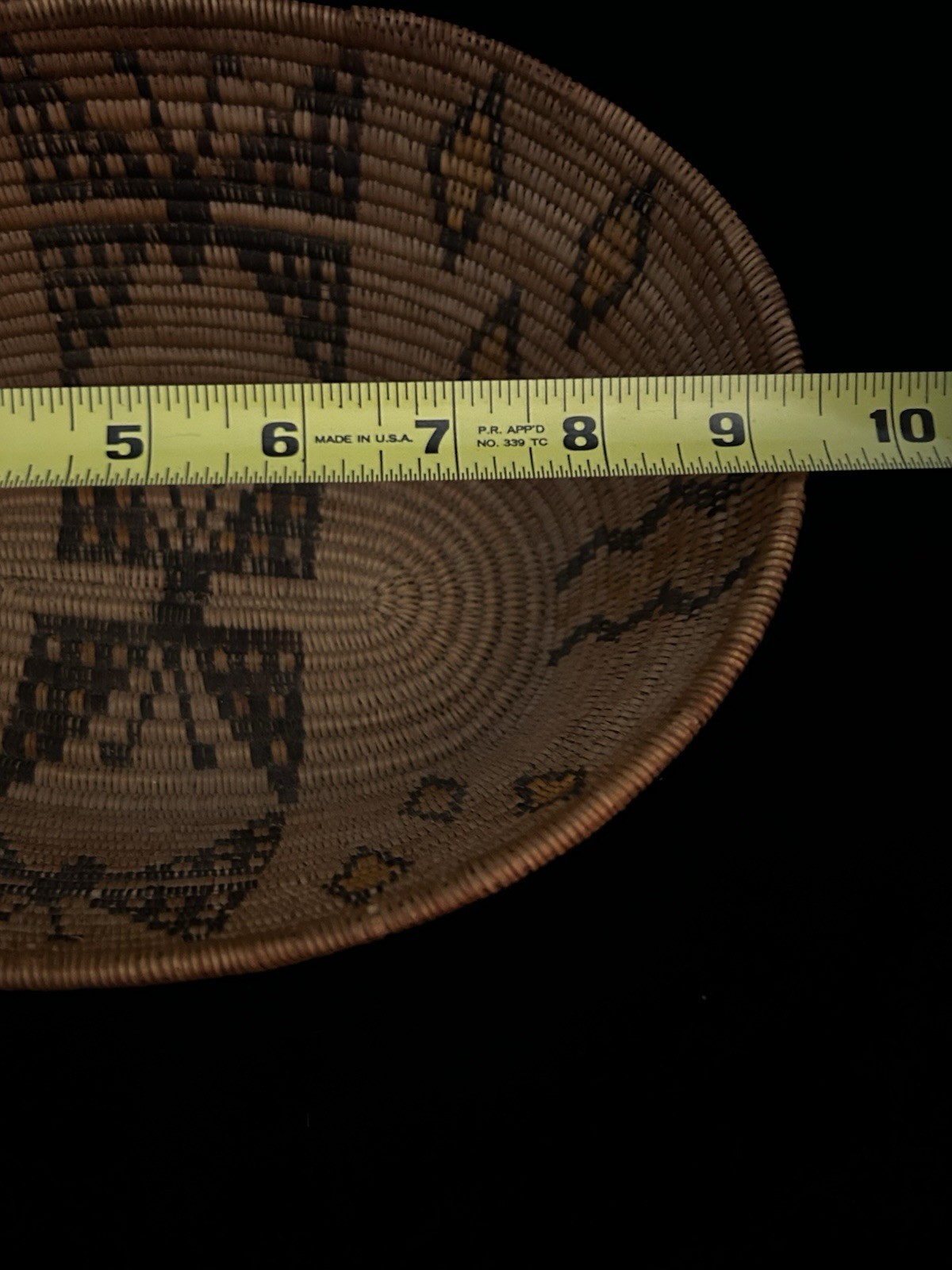 Rare Panamint California Native Basket Butterfly Diamond Zig Zag Polychrome