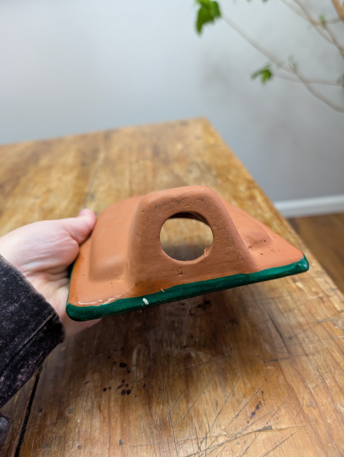 Vintage Terracotta Picture Frames Hand Painted Arch Mexico Vibrant Folk Art