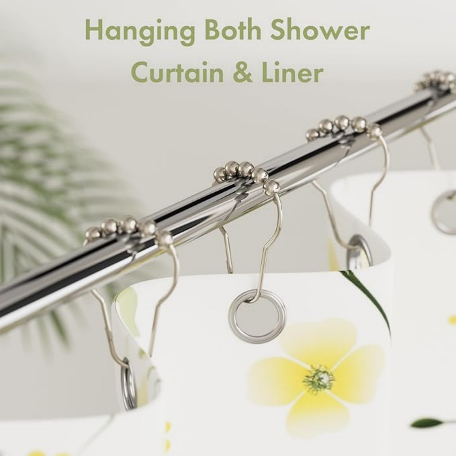 Shower Curtain Hooks Rings Stainless Steel Set of 12 Polished