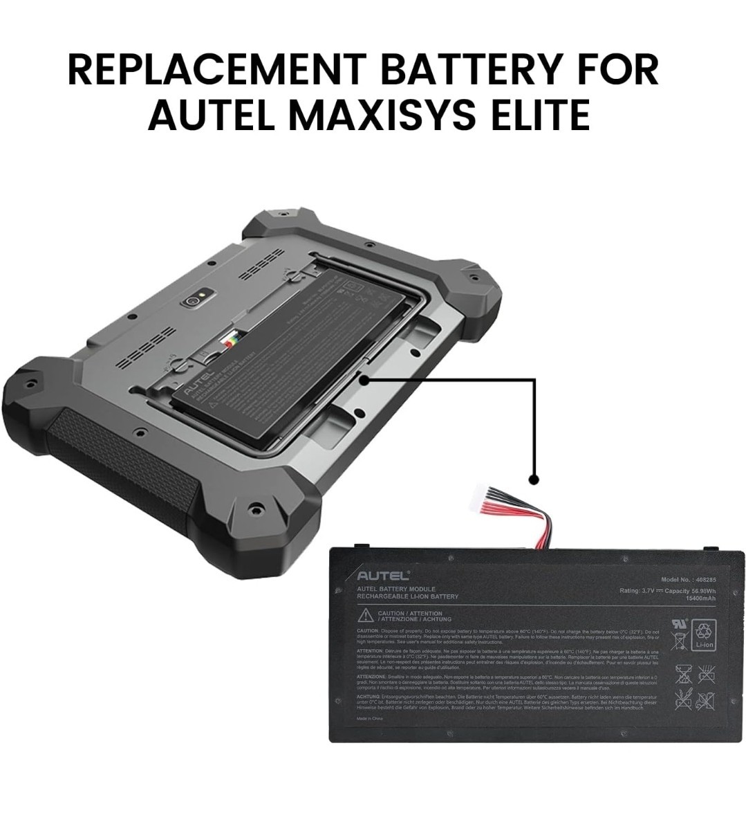 New Genuine 15400mAh 408285 Battery for AUTEL MaxiSys Elite Diagnostic Scanner