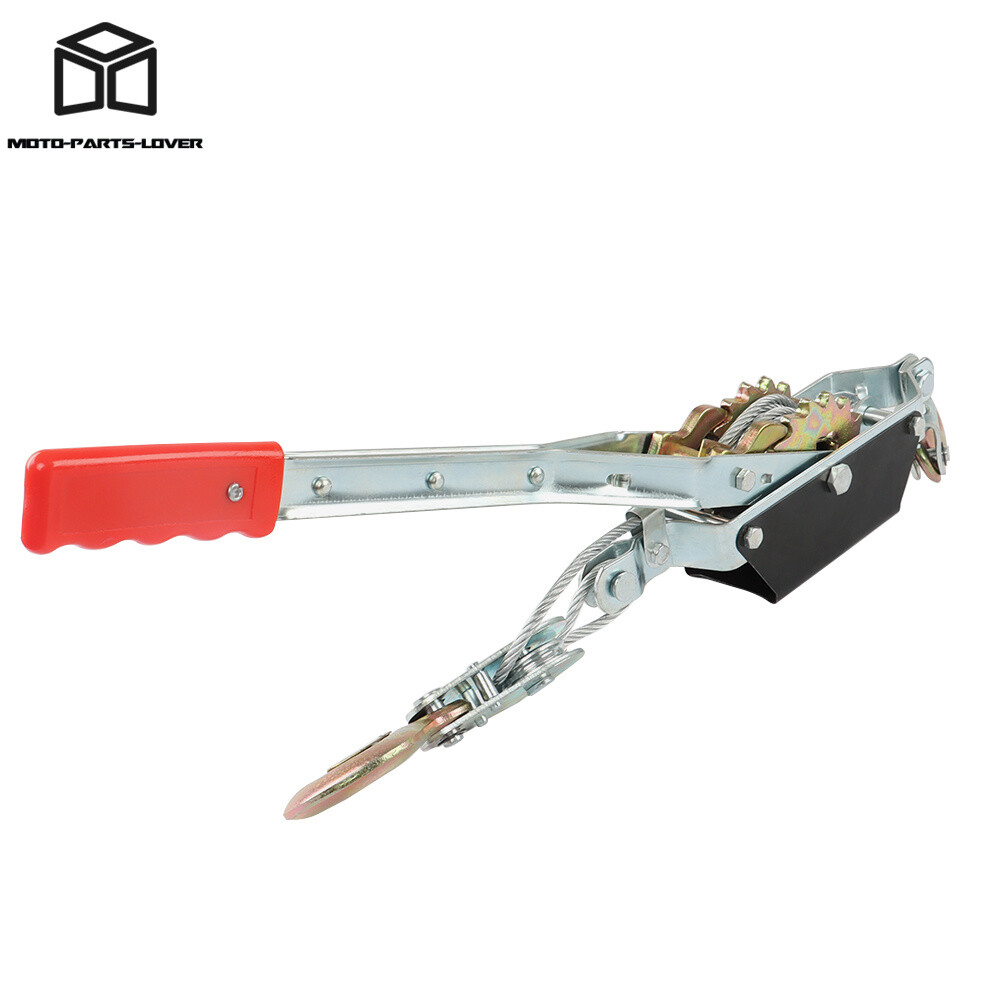 Come Along 2 Ton Winch Ratchet Dual Gear Power Puller w/2 Hooks Steel Cable