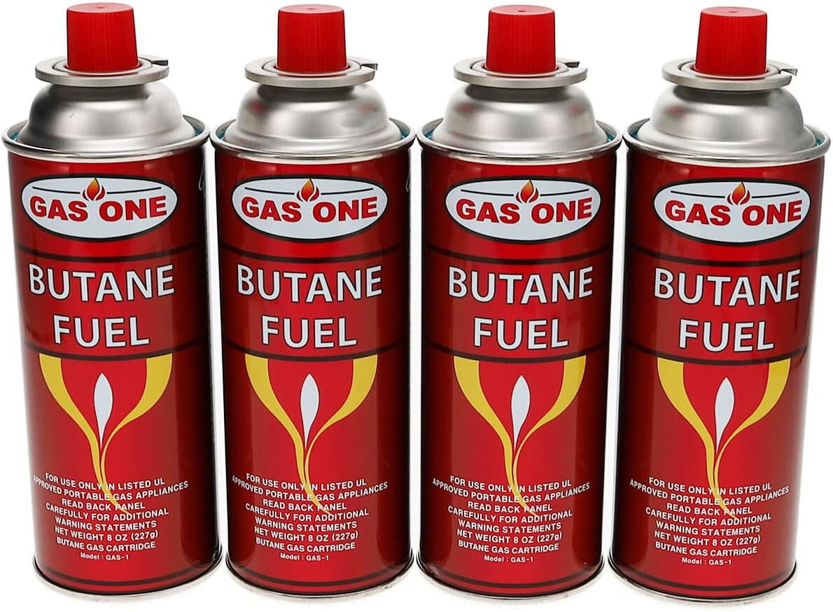 8 Oz Butane Fuel Canister Cartridge Safety Release Device 8-Pack Lightweight New