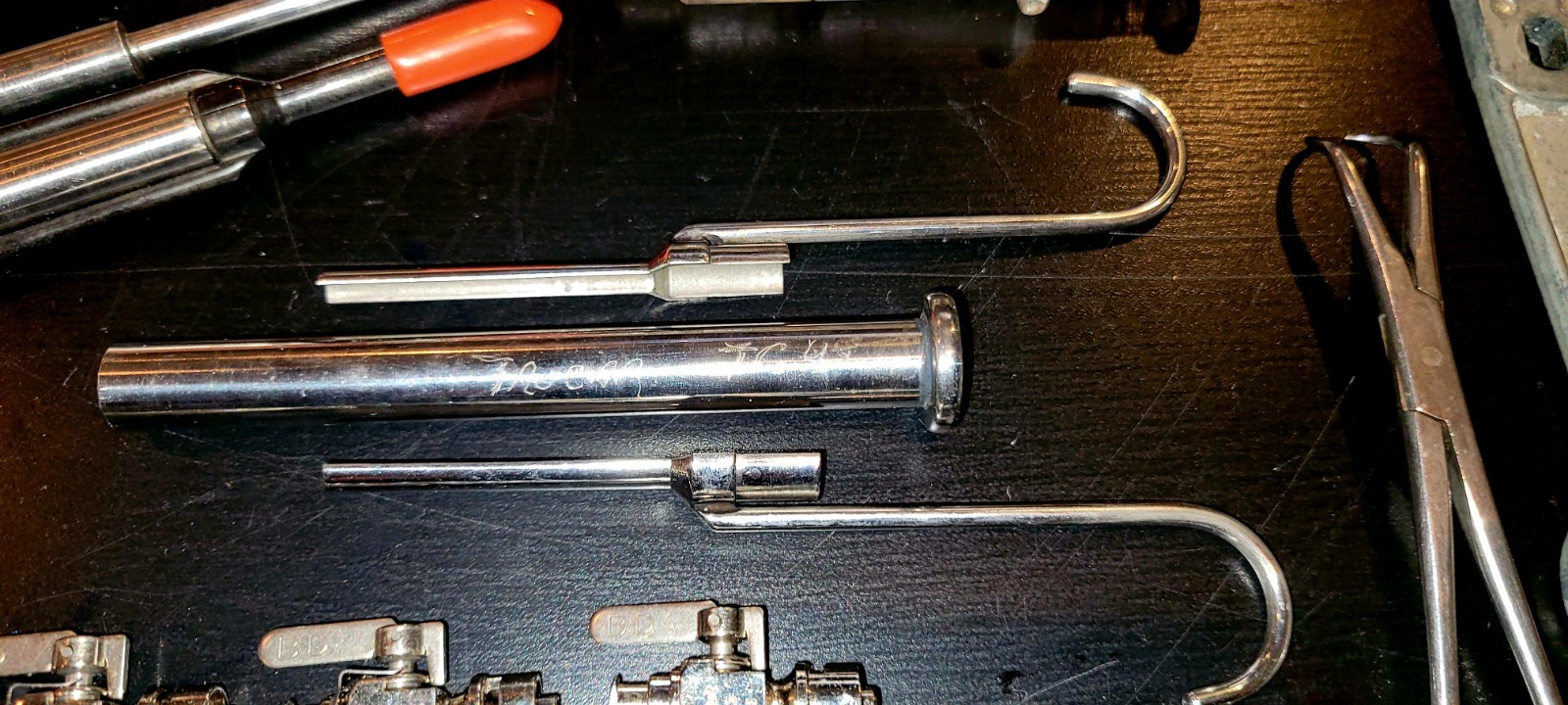 Amazing Lot Of Vintage Surgical Nursing Tools Instruments Syringe Mask Trocars