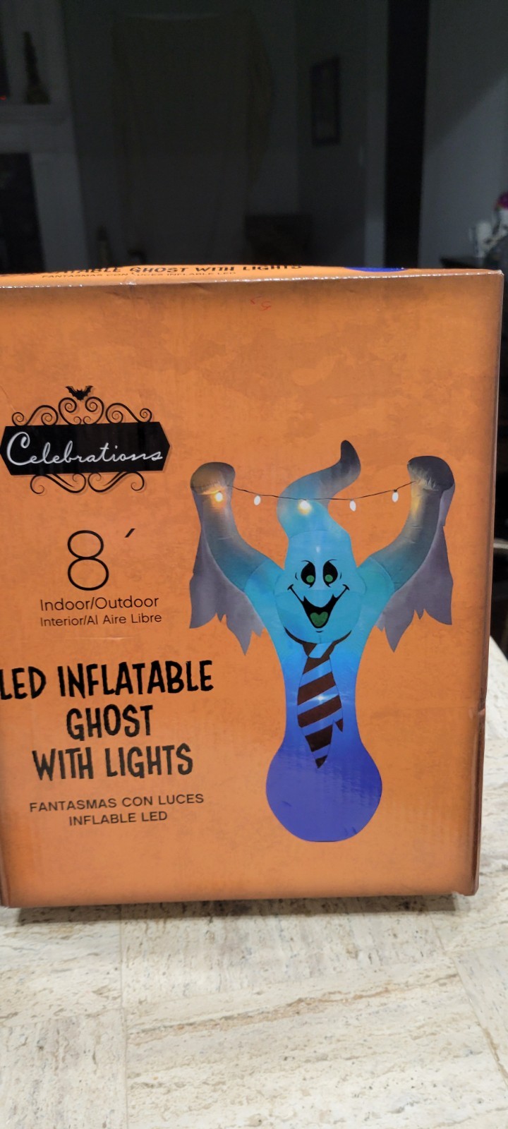 Celebrations Airblown Inflatable 8 Ft Lights Up Scary Ghost HALLOWEEN TRICK...