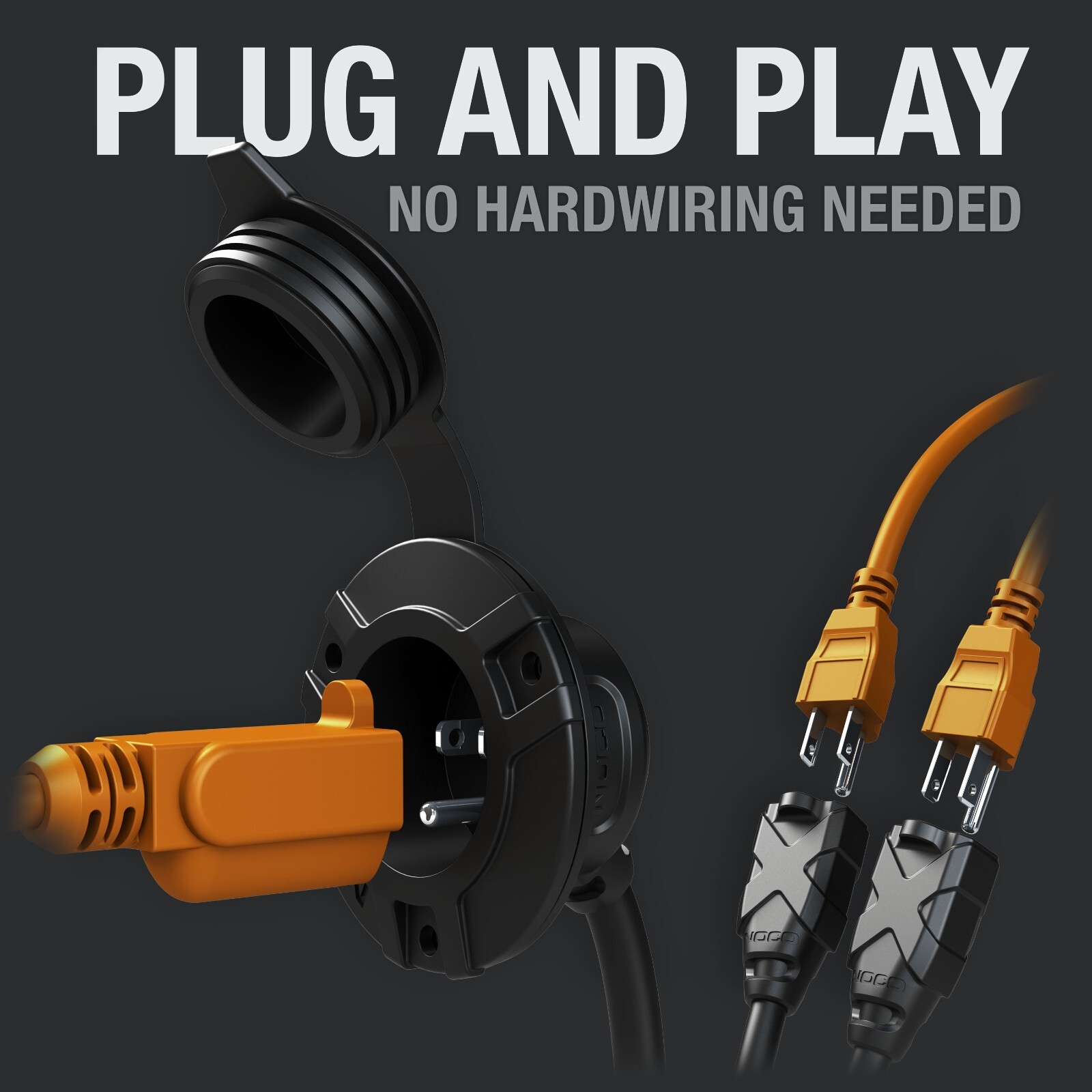 NOCO GCP2 15A 125V AC Port Plug with Dual 18-Inch Integrated Extension Cord