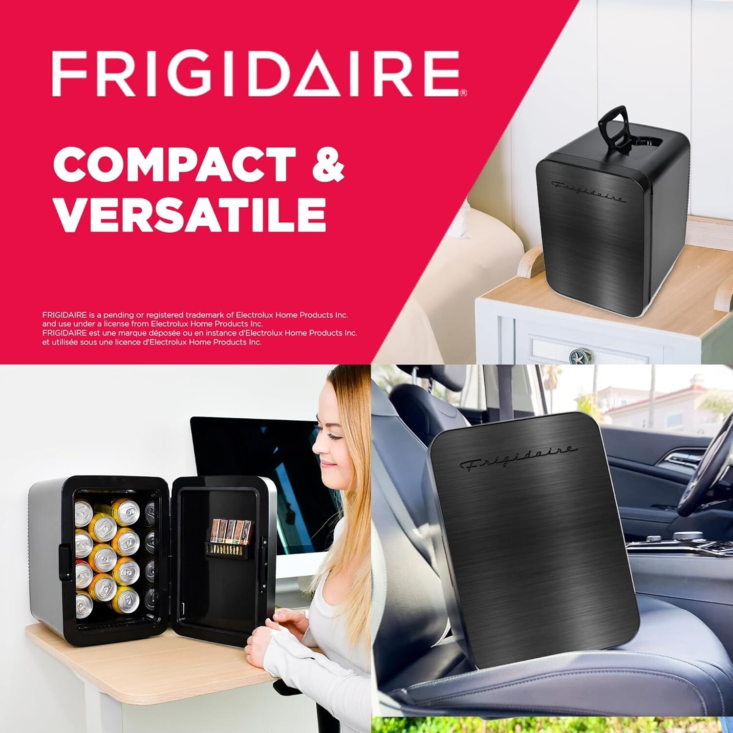 Frigidaire Portable 15-can Mini Fridge Black Stainless Steel EFMIS183-SSBLK