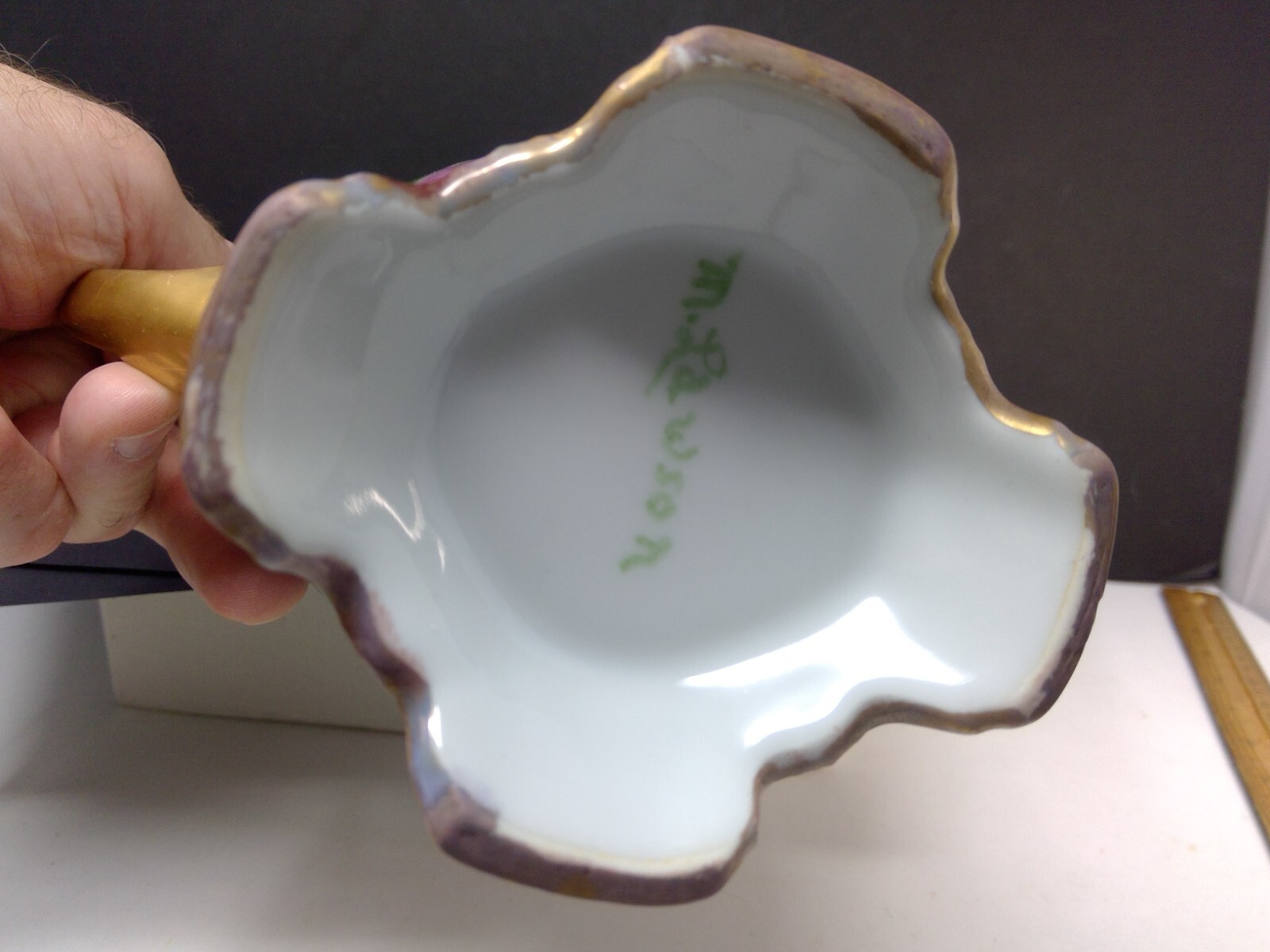 Vintage Gand Painted Roses Coffee Pot Creamer & Sugar Set